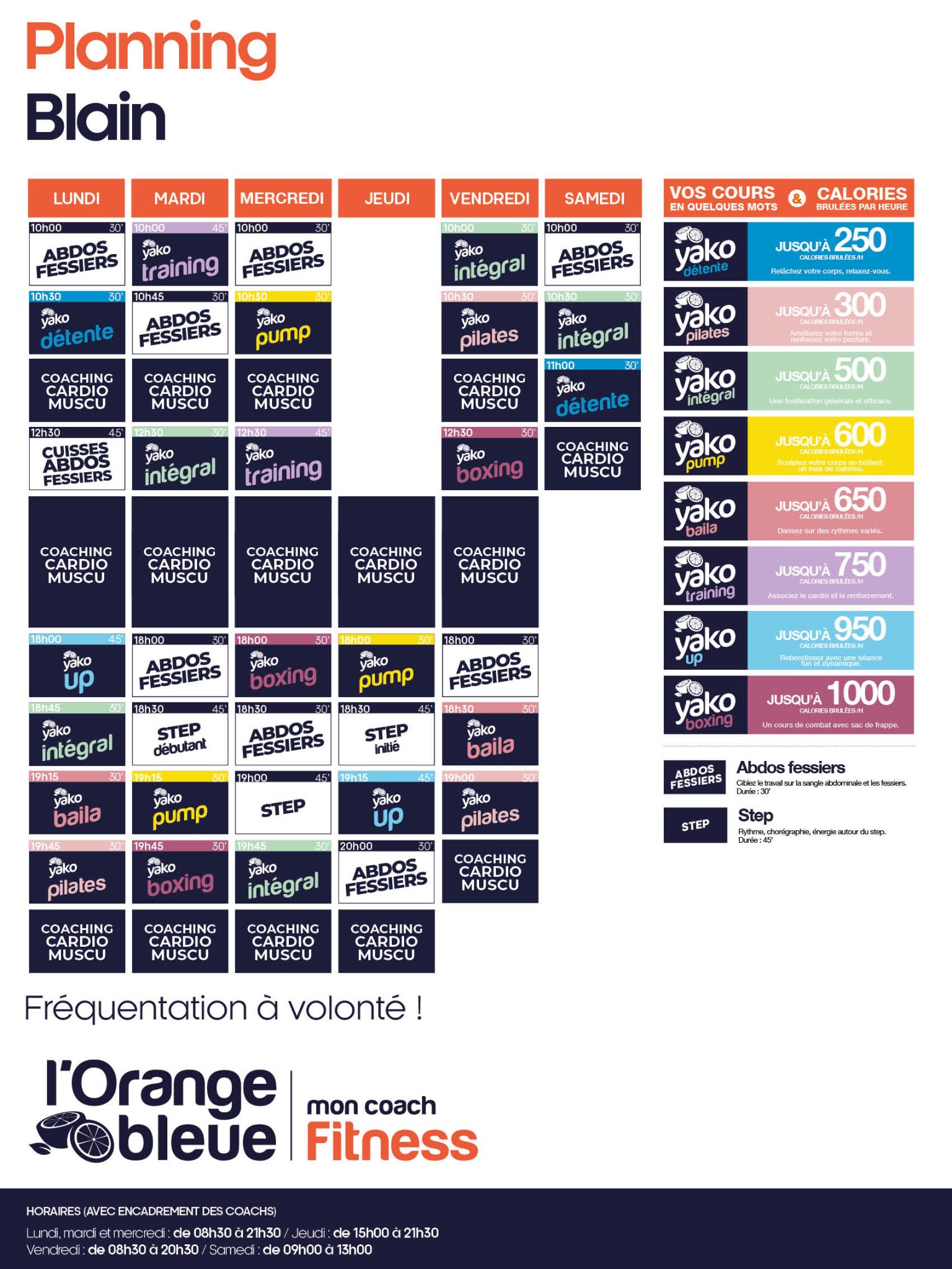 36 planning salle de sport blain
