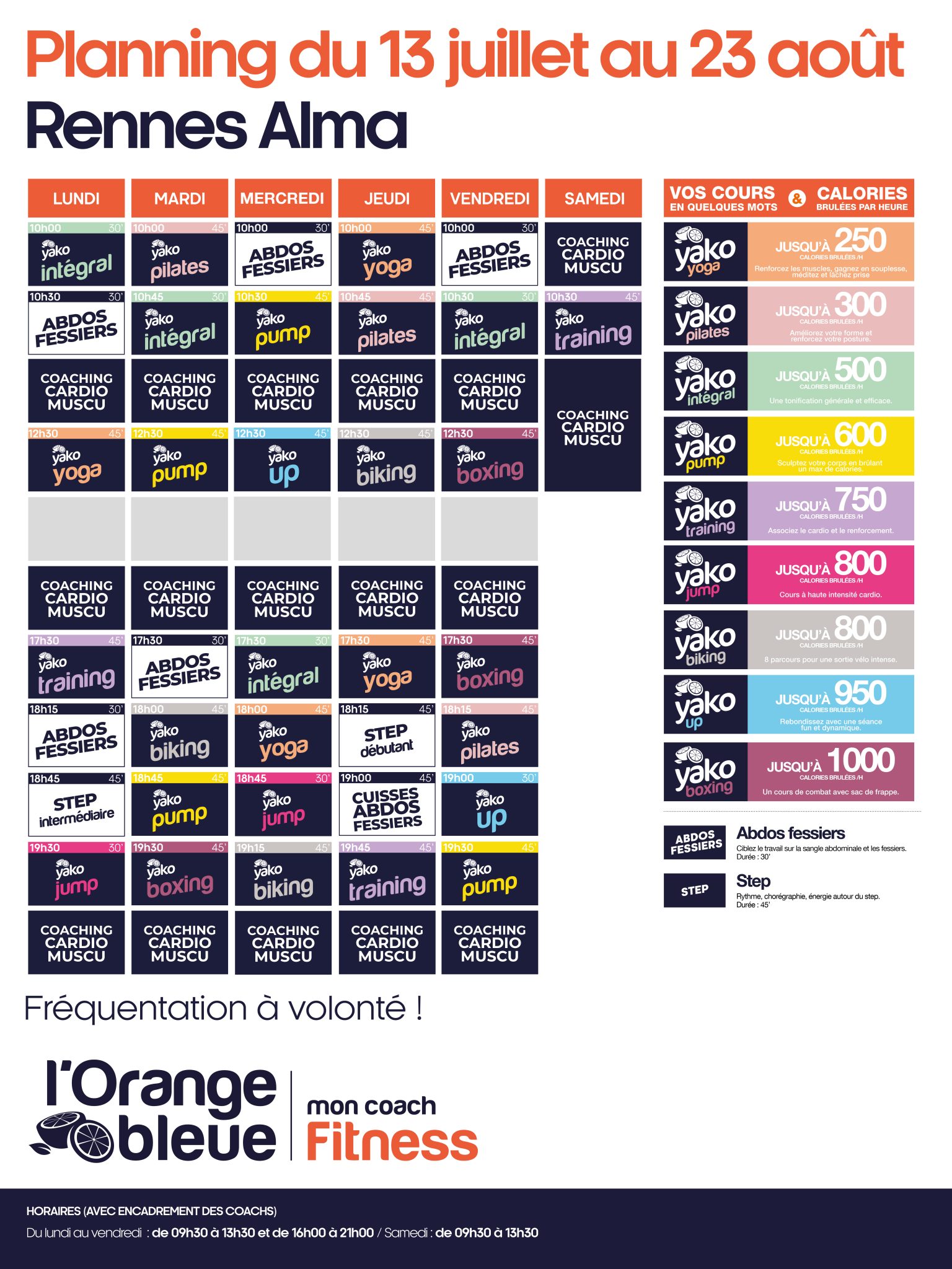 465 planning été salle de sport rennes alma