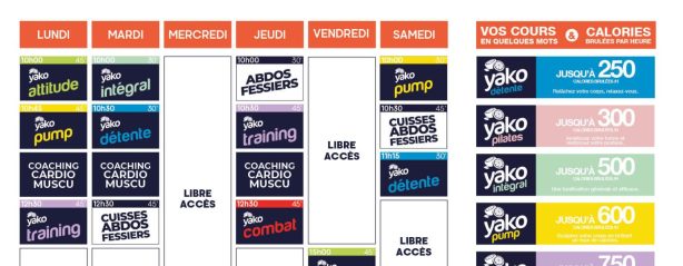 601 planning salle de sport bessan