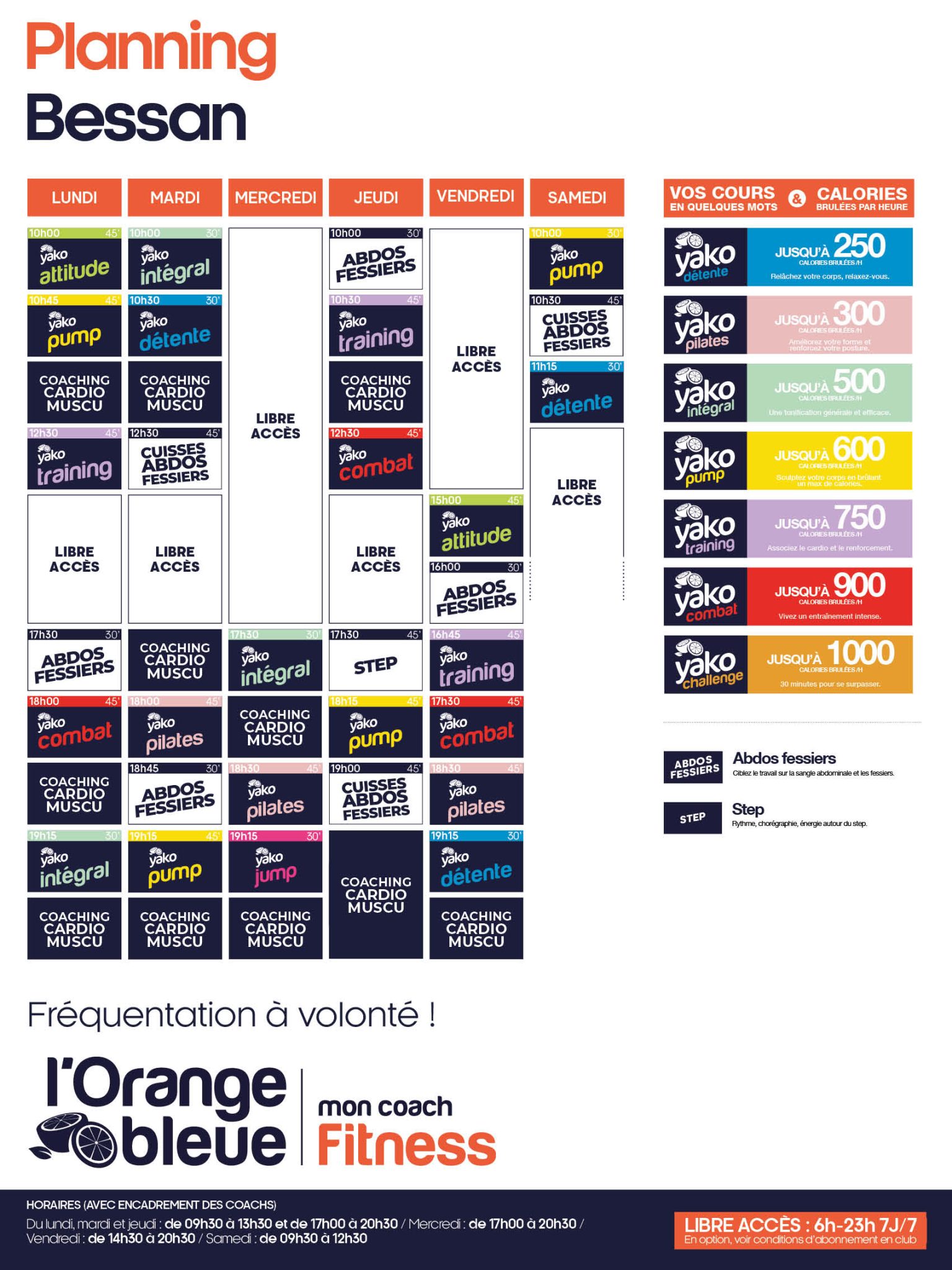 601 planning salle de sport bessan