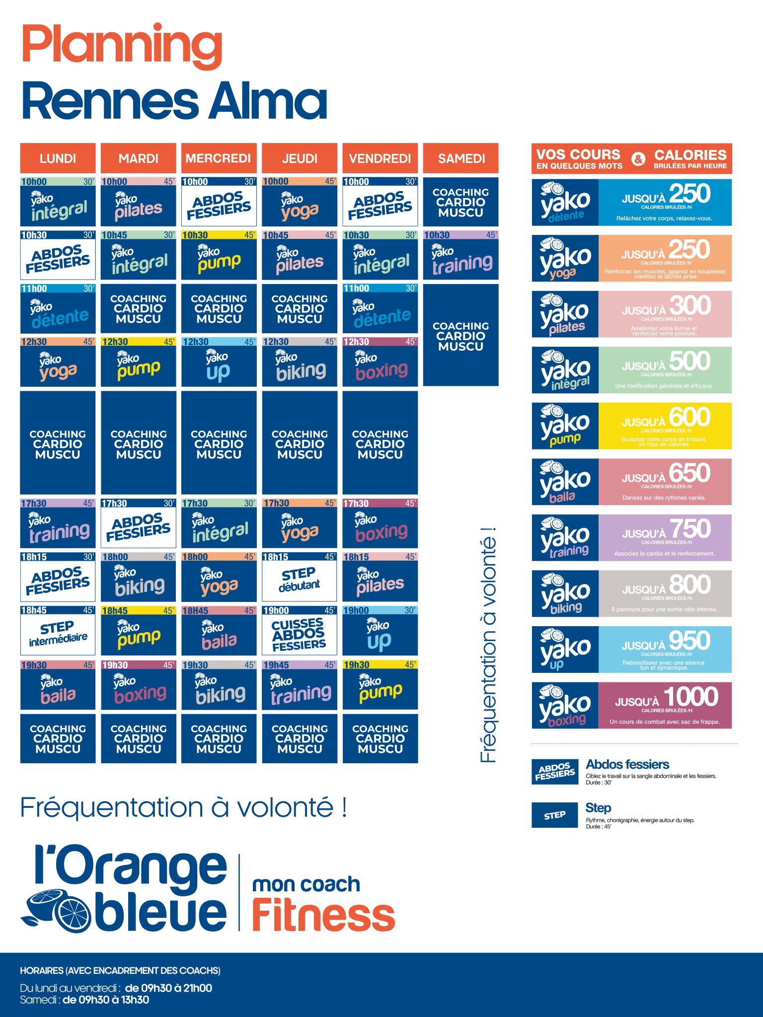planning l'orange bleue rennes alma septembre 2025