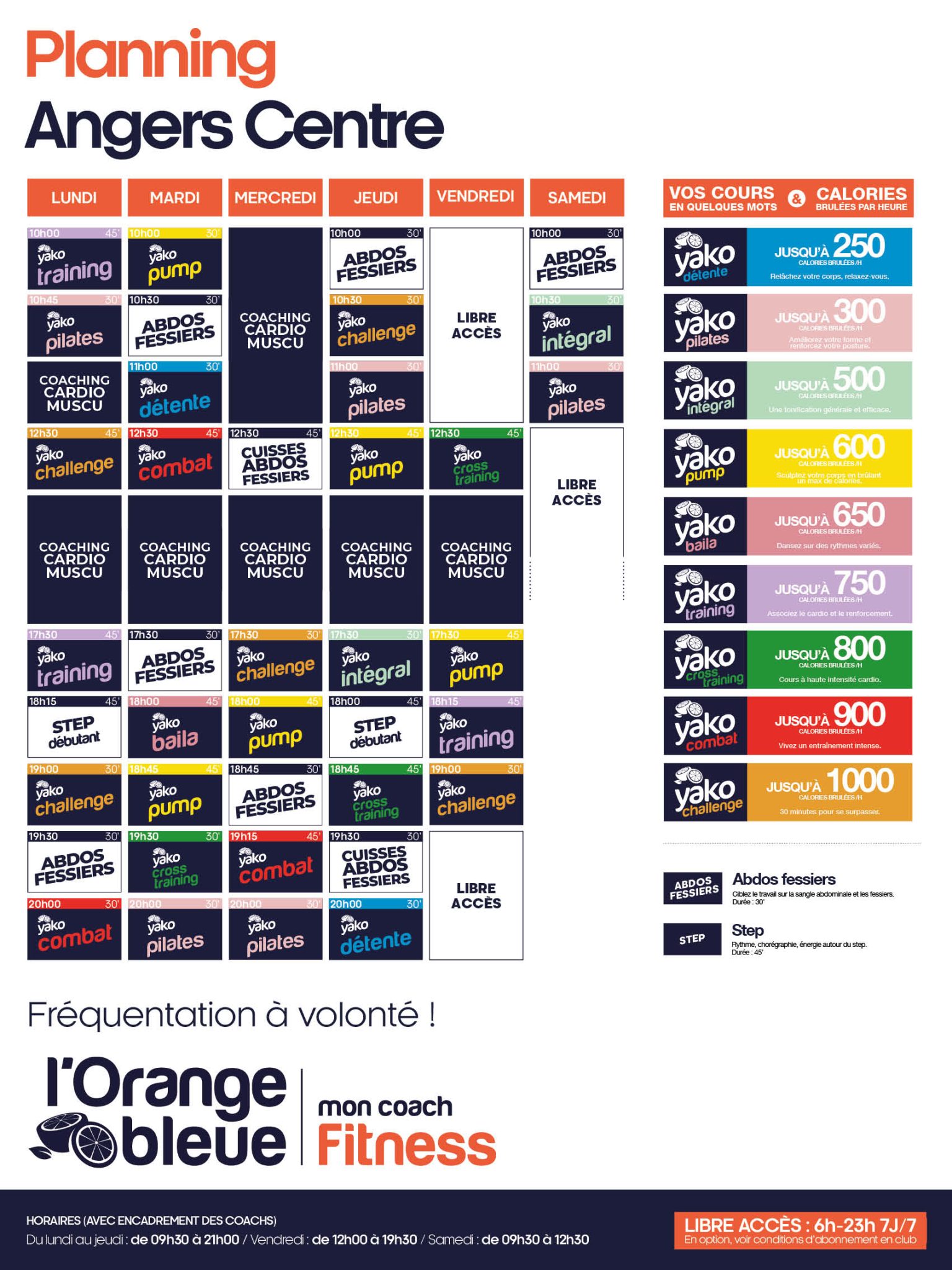 14 planning salle de sport angers