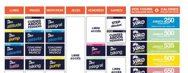 205 planning salle de sport peyrehorade