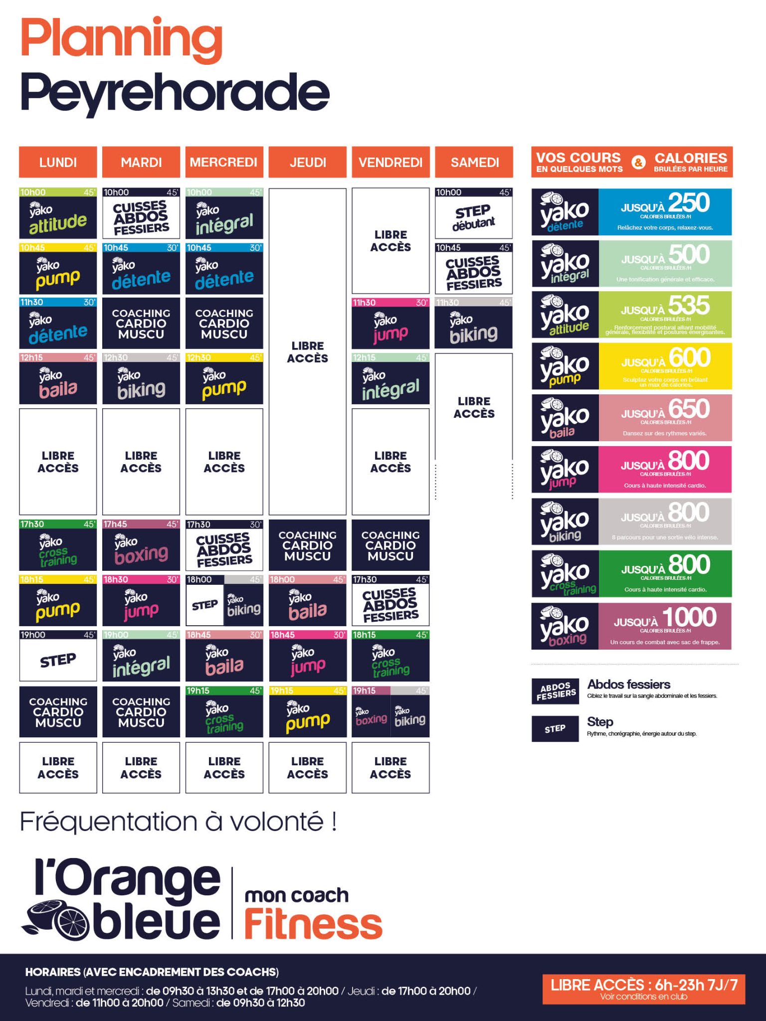 205 planning salle de sport peyrehorade