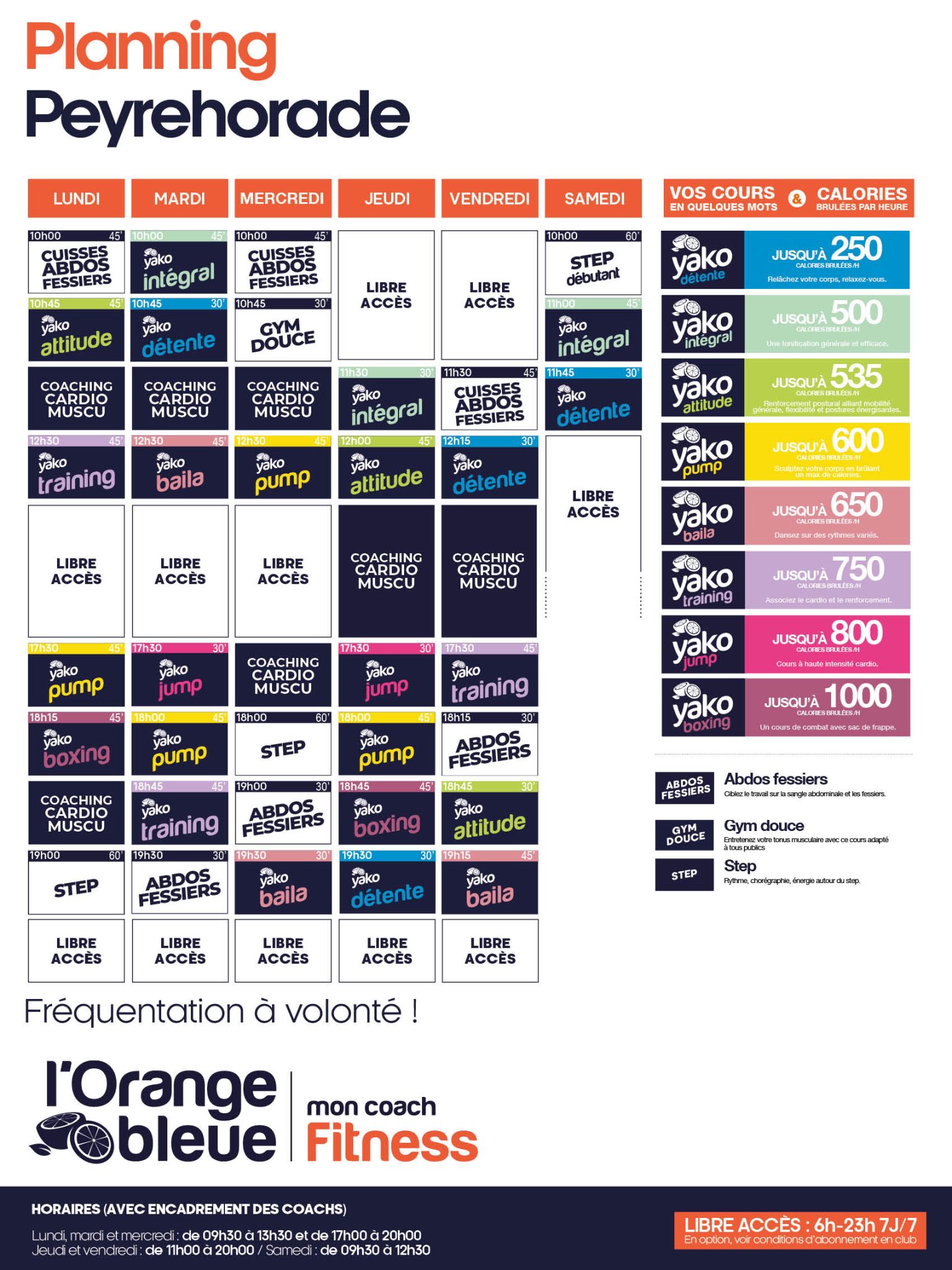 205 planning salle de sport peyrehorade