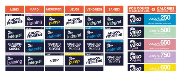 218 planning salle de sport quimper