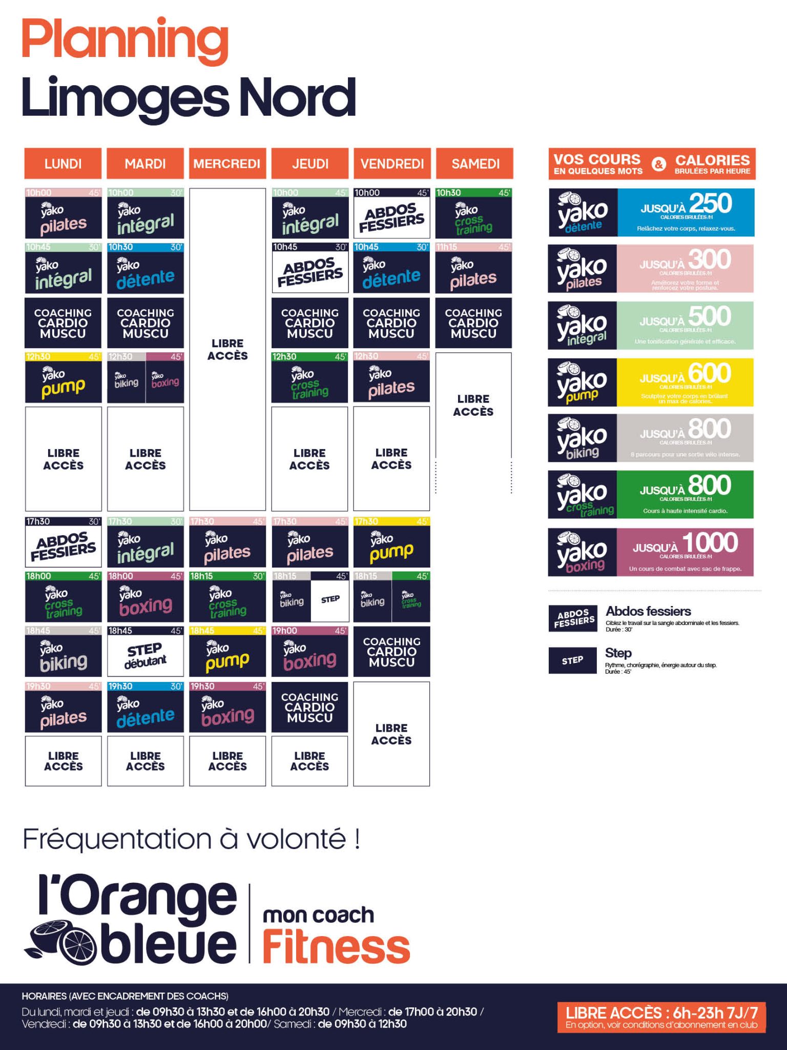 619 planning salle de sport limoges nord