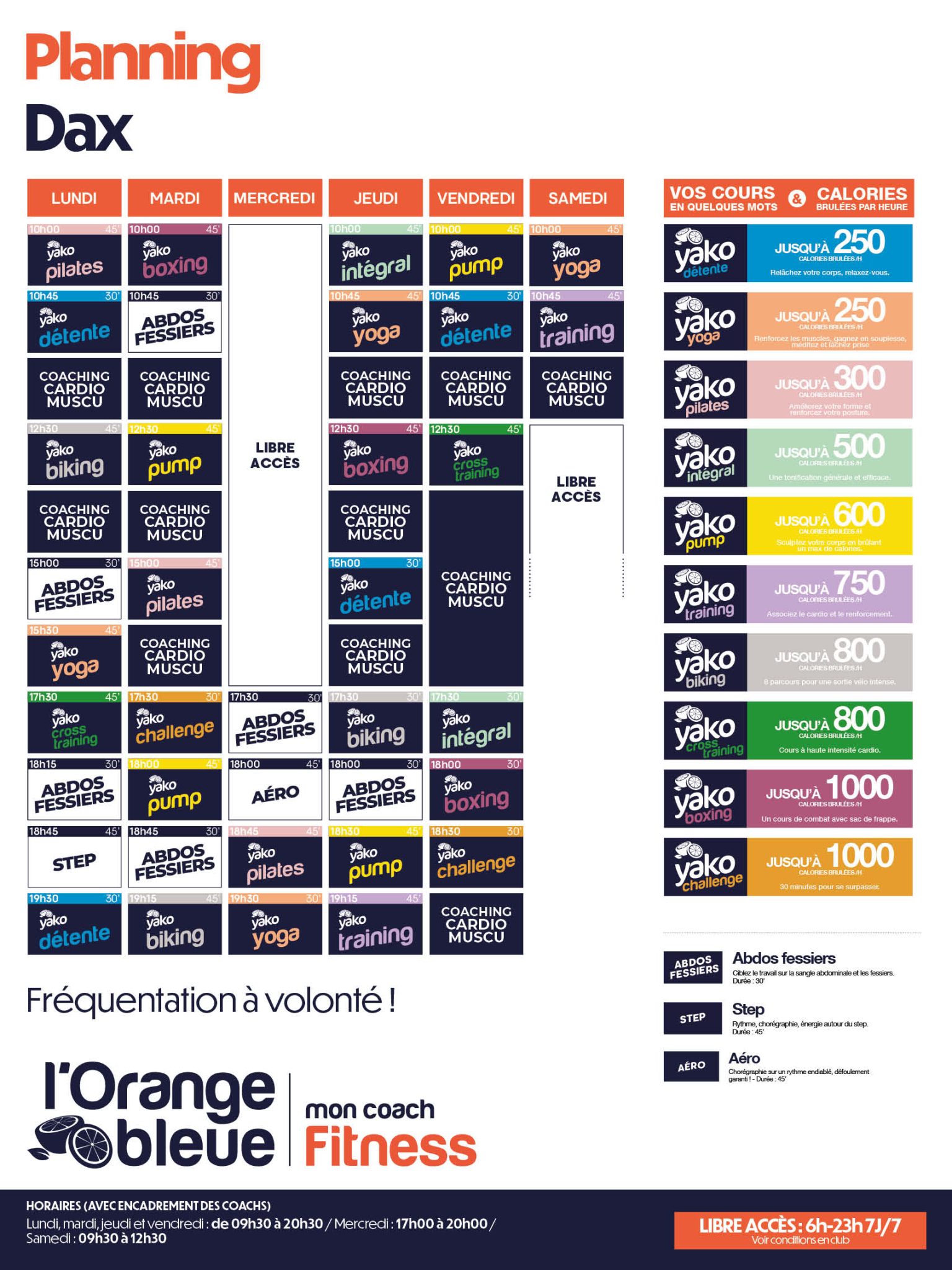 87 planning salle de sport dax