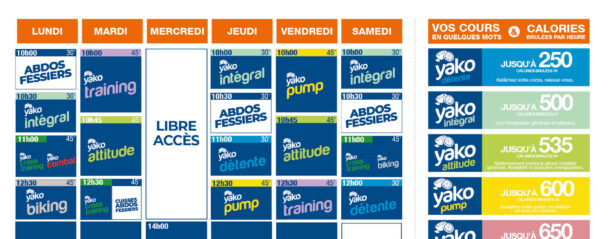 planning salle de sport l'Orange bleue Castres