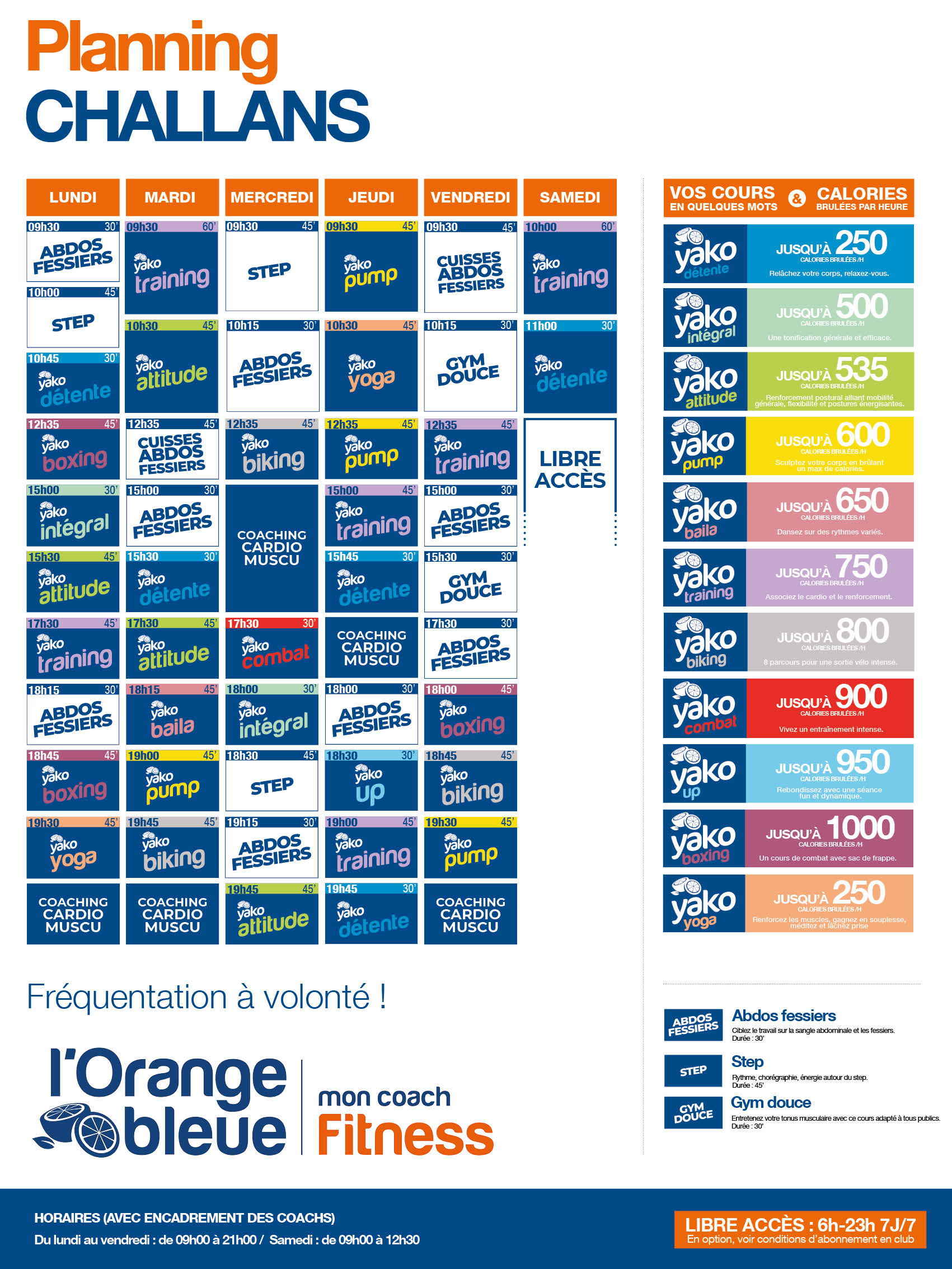 Ta Salle de sport et fitness à Challans Cours collectifs Coachs en salle l'Orange Bleue