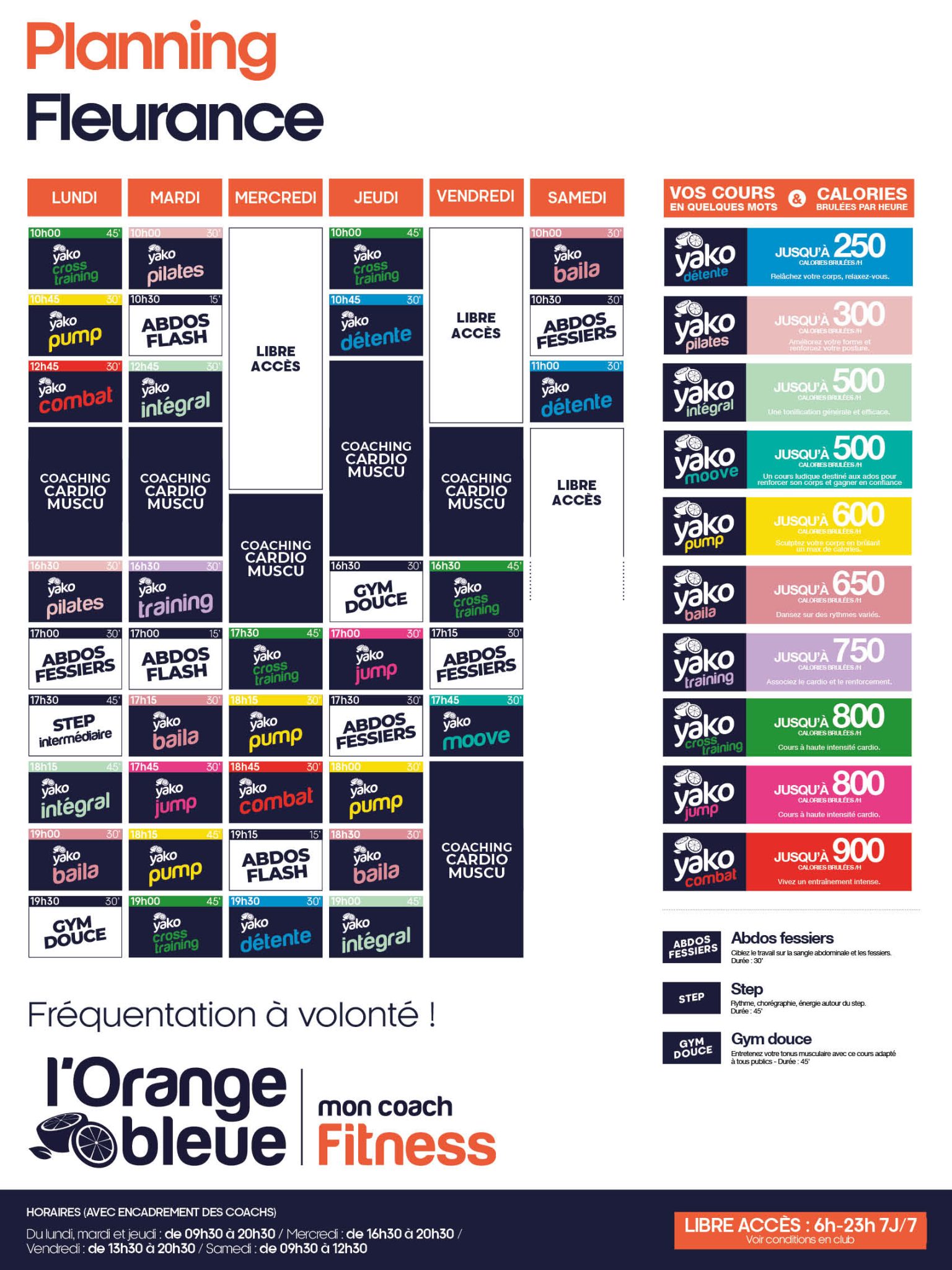 651 planning salle de sport fleurance