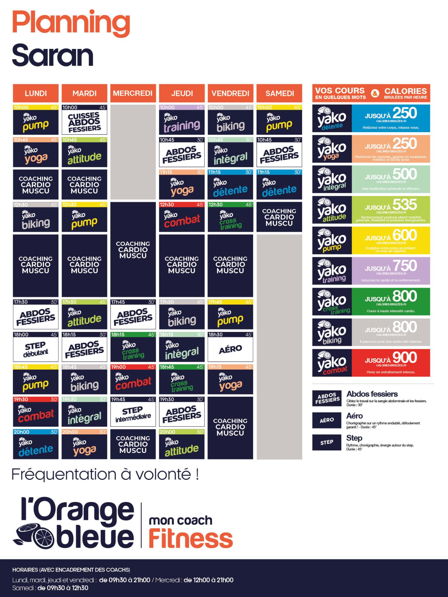 702 planning salle de sport saran