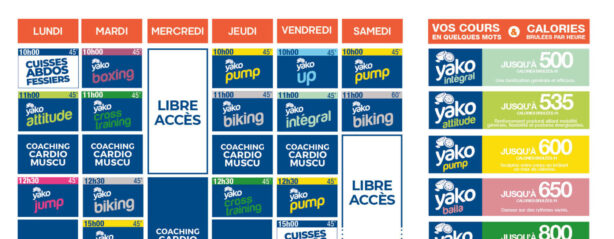 planning salle de sport l'Orange bleue Gruchet le Valasse