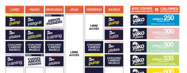 728 planning salle de sport vedene