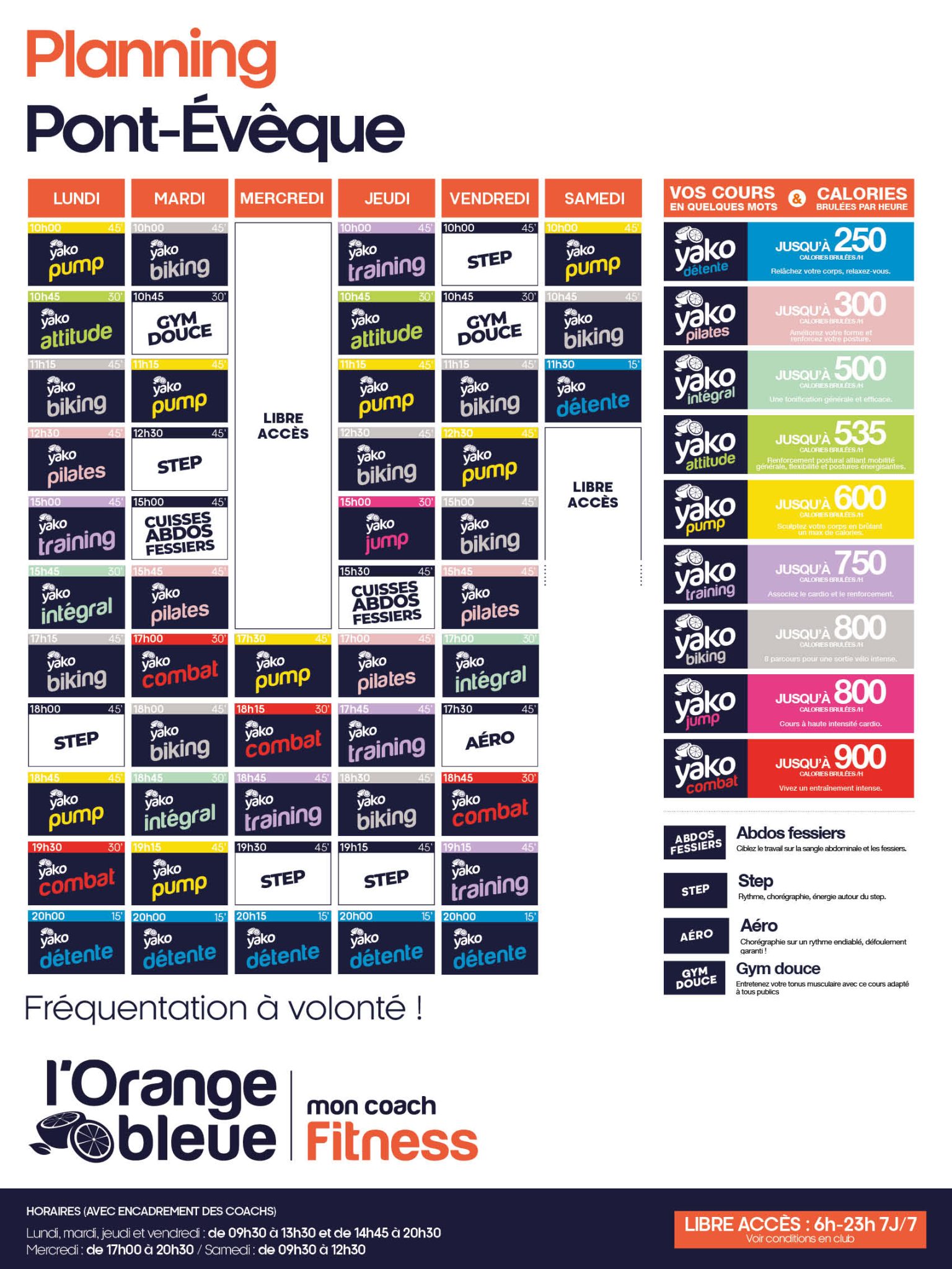 404 planning salle de sport pont evêque