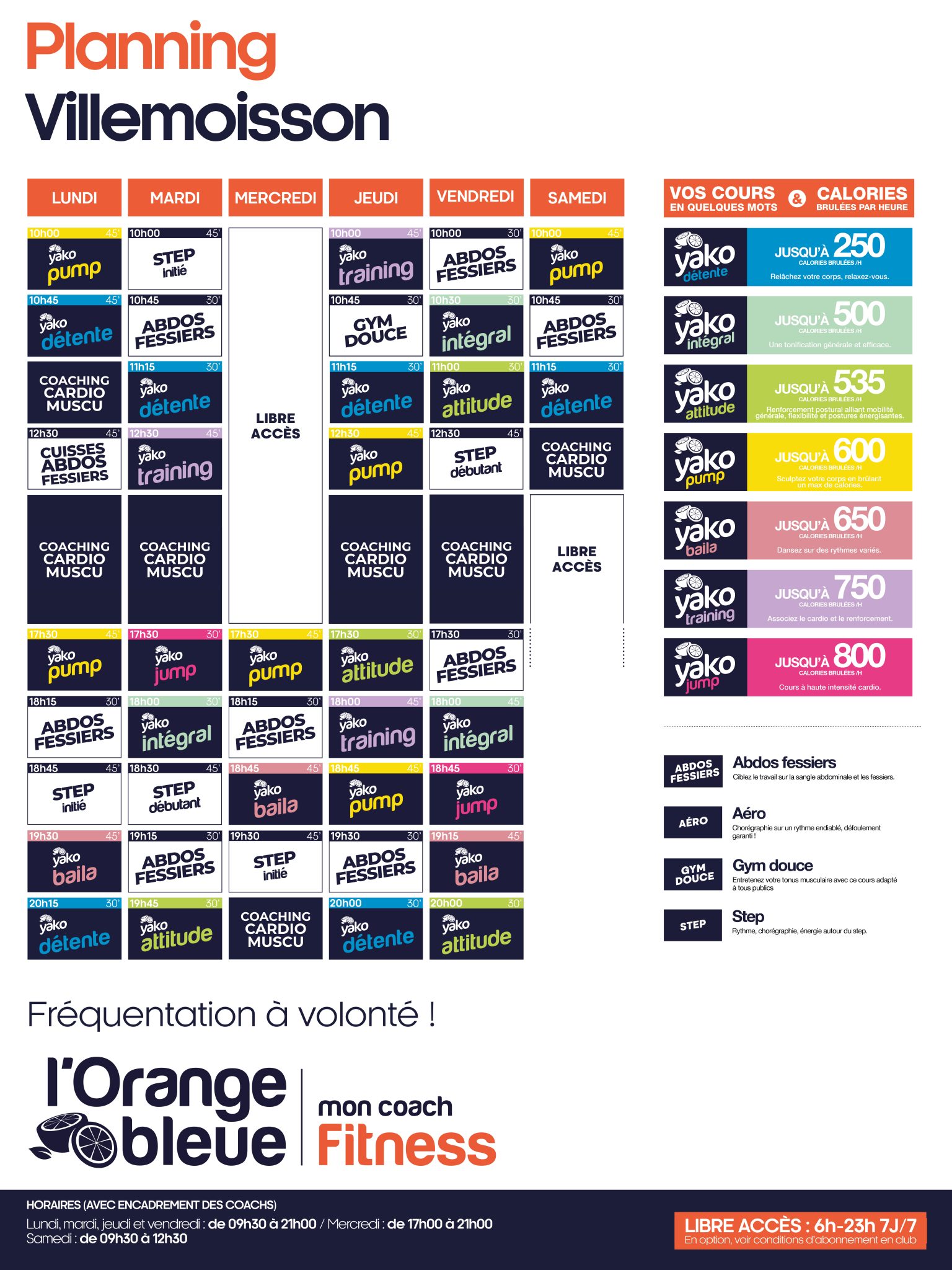 750 planning salle de sport villemoisson