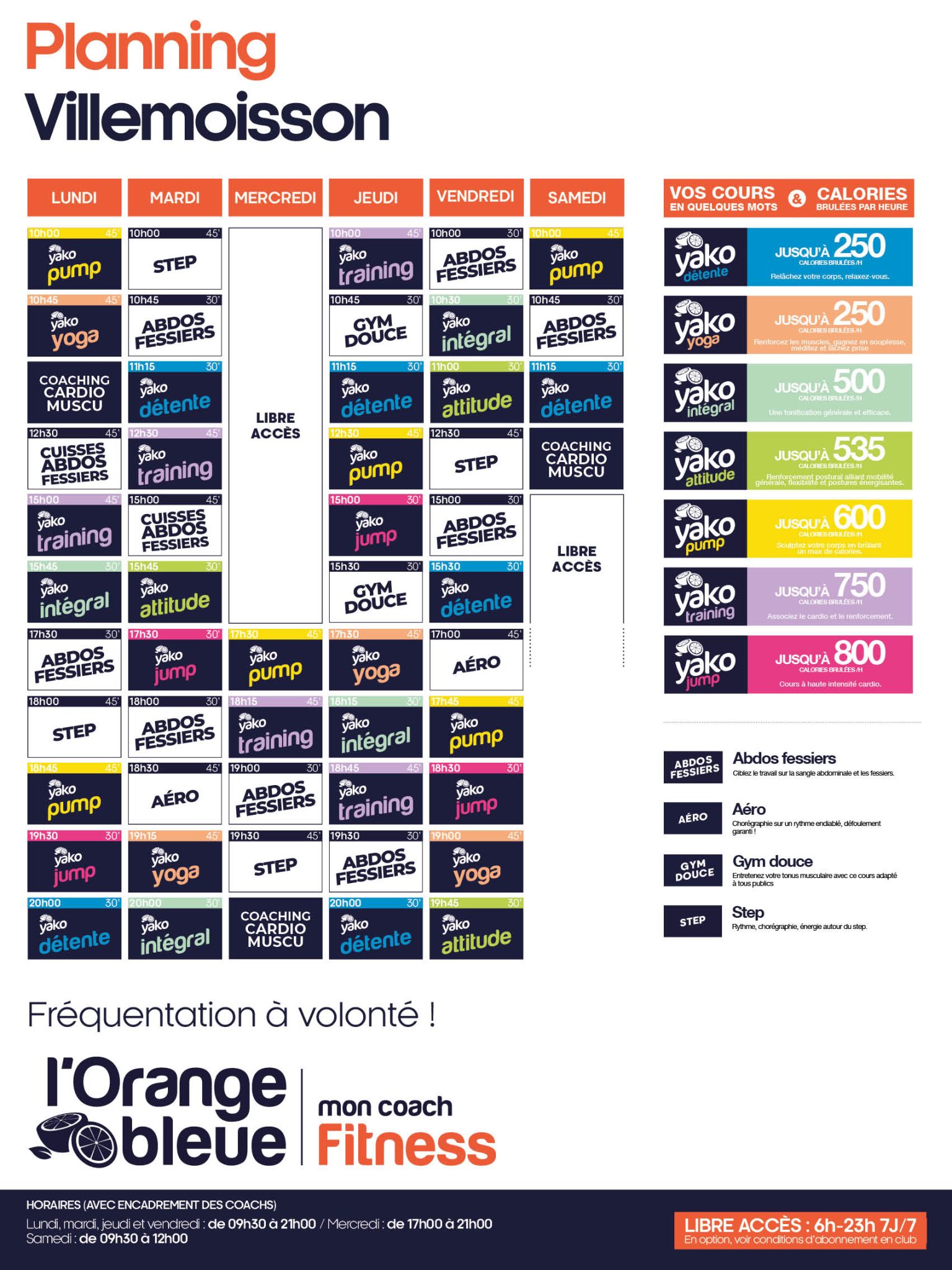 750 planning salle de sport villemoisson