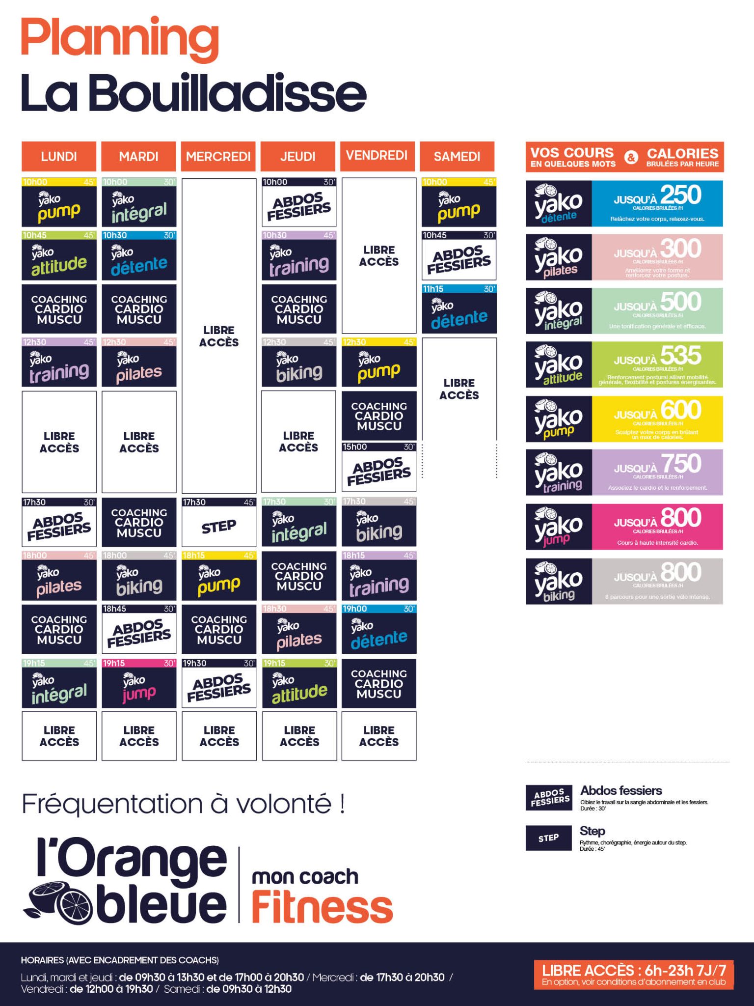 planning salle de sport la bouilladisse