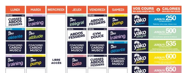801 planning salle de sport brionne