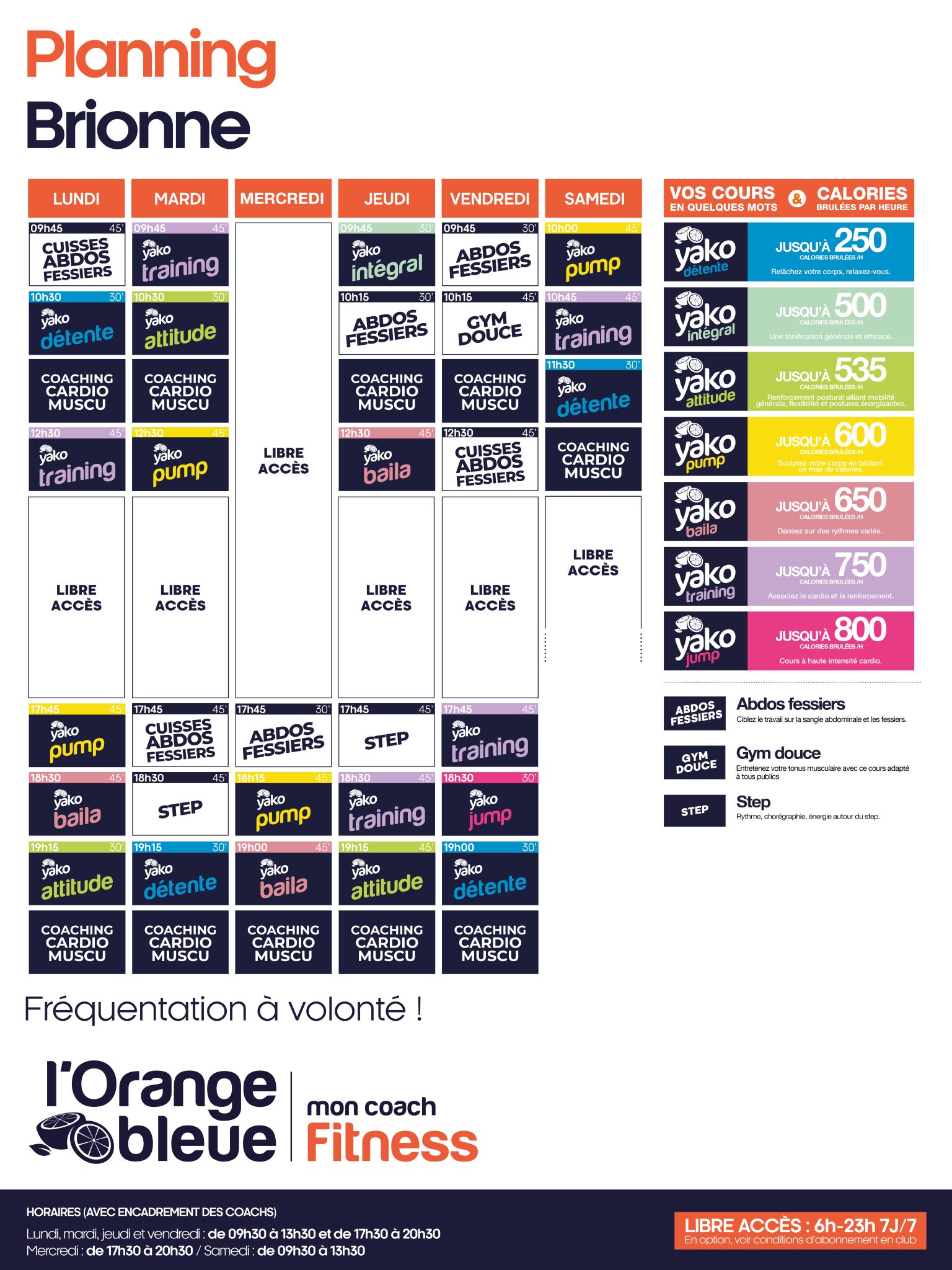 801 planning salle de sport brionne