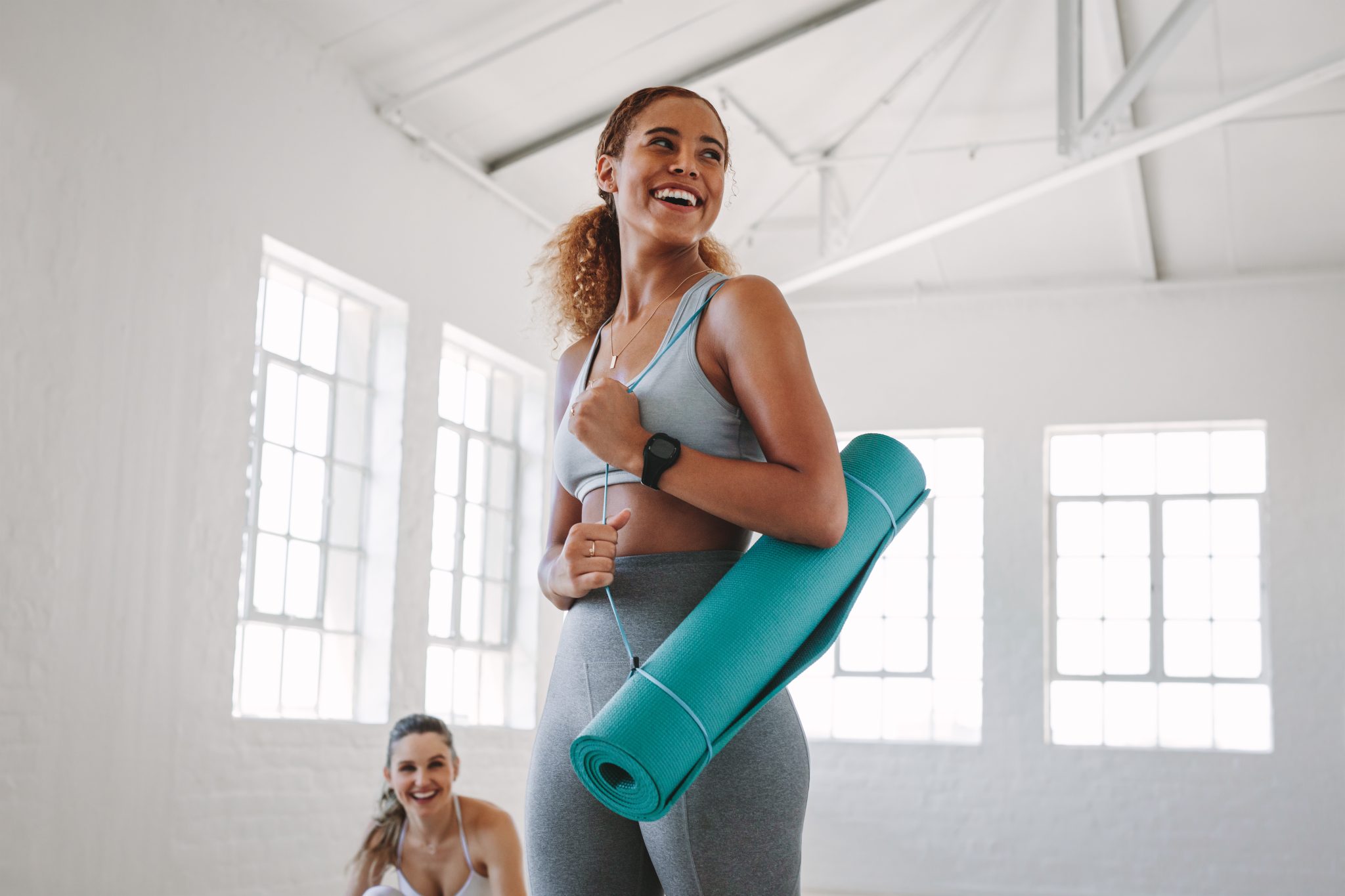 fitness woman at a yoga class