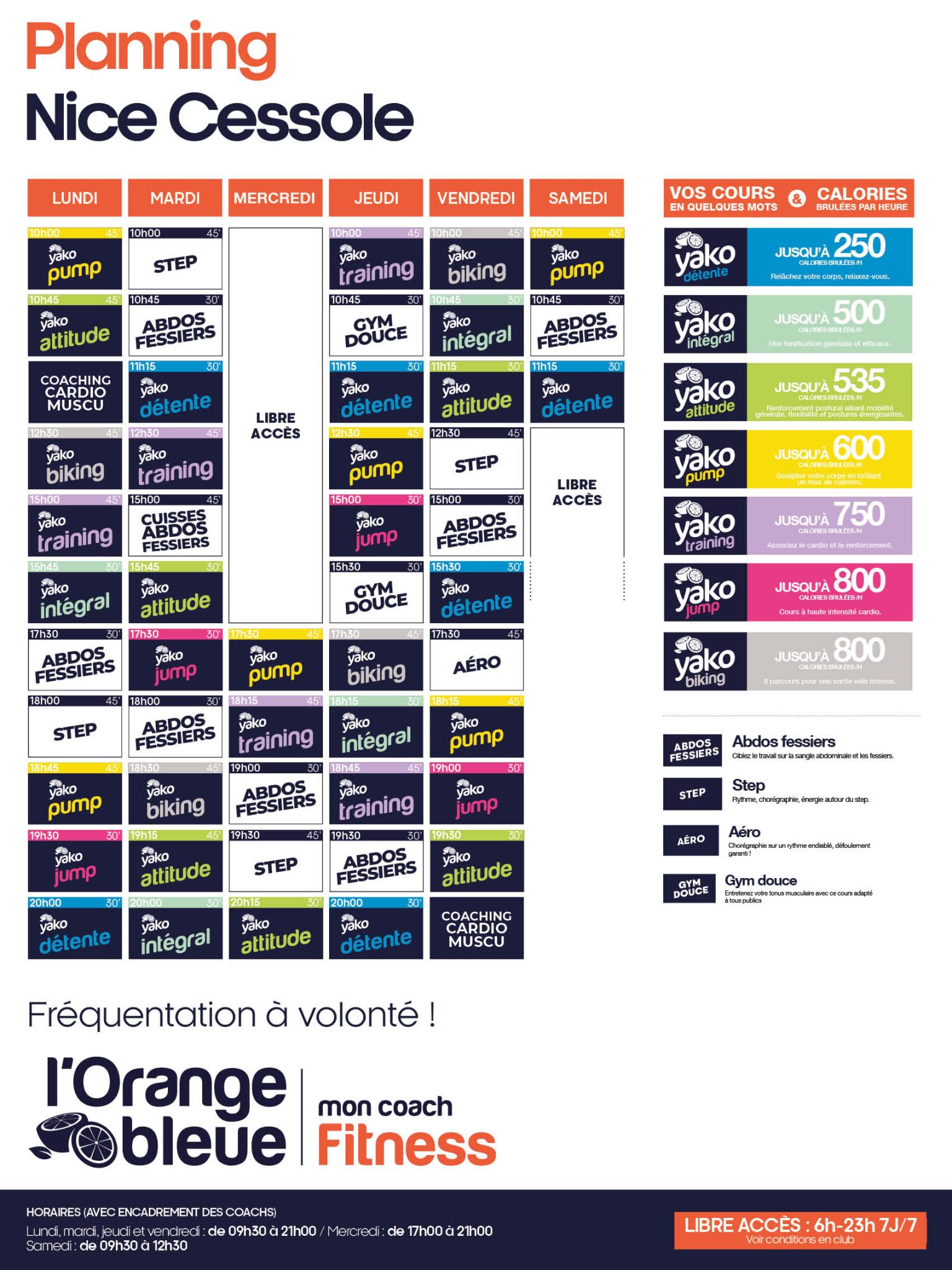 805 planning salle de sport nice