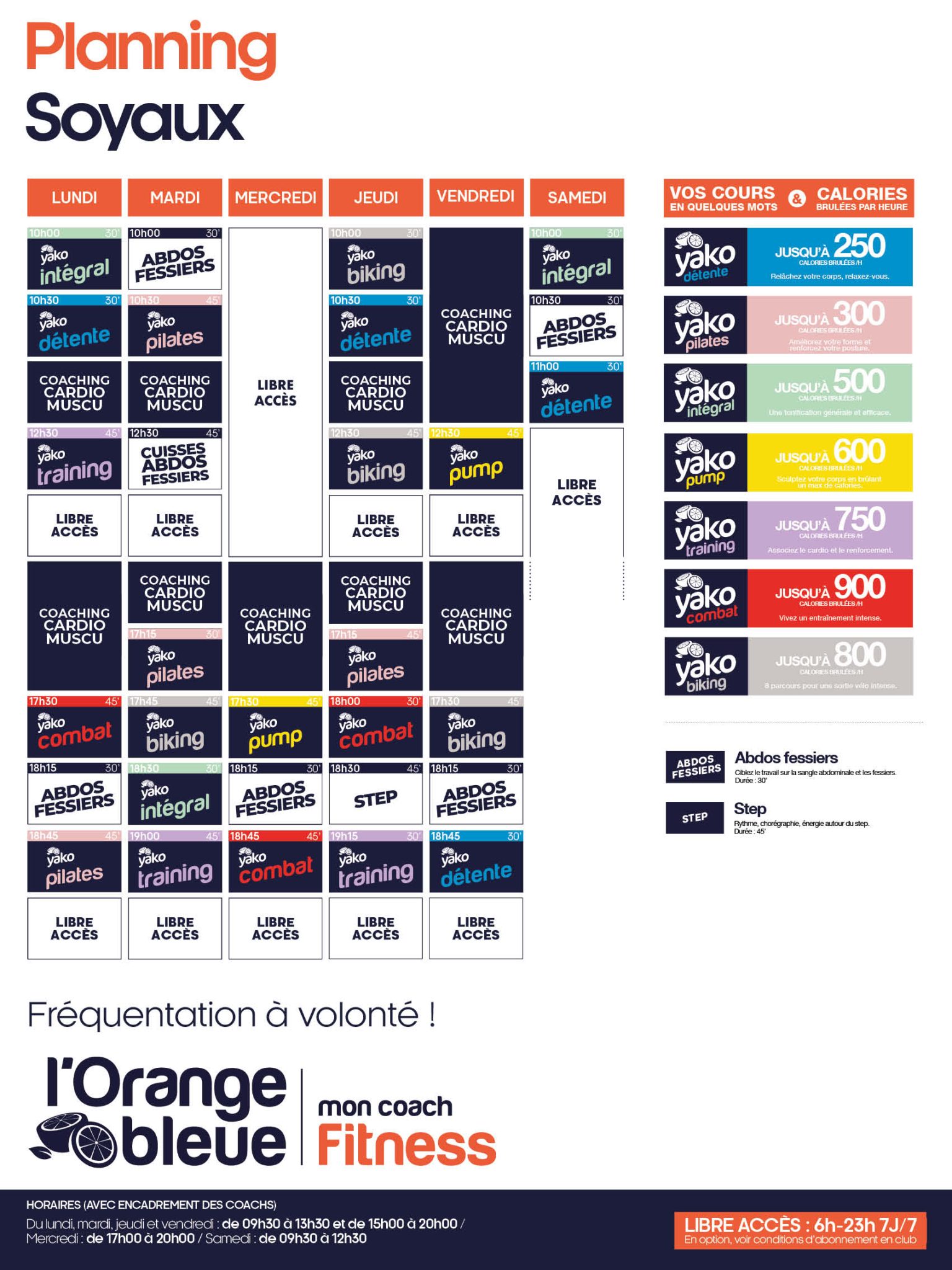 808 planning salle de sport soyaux