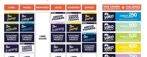 planning salle de sport sennecey