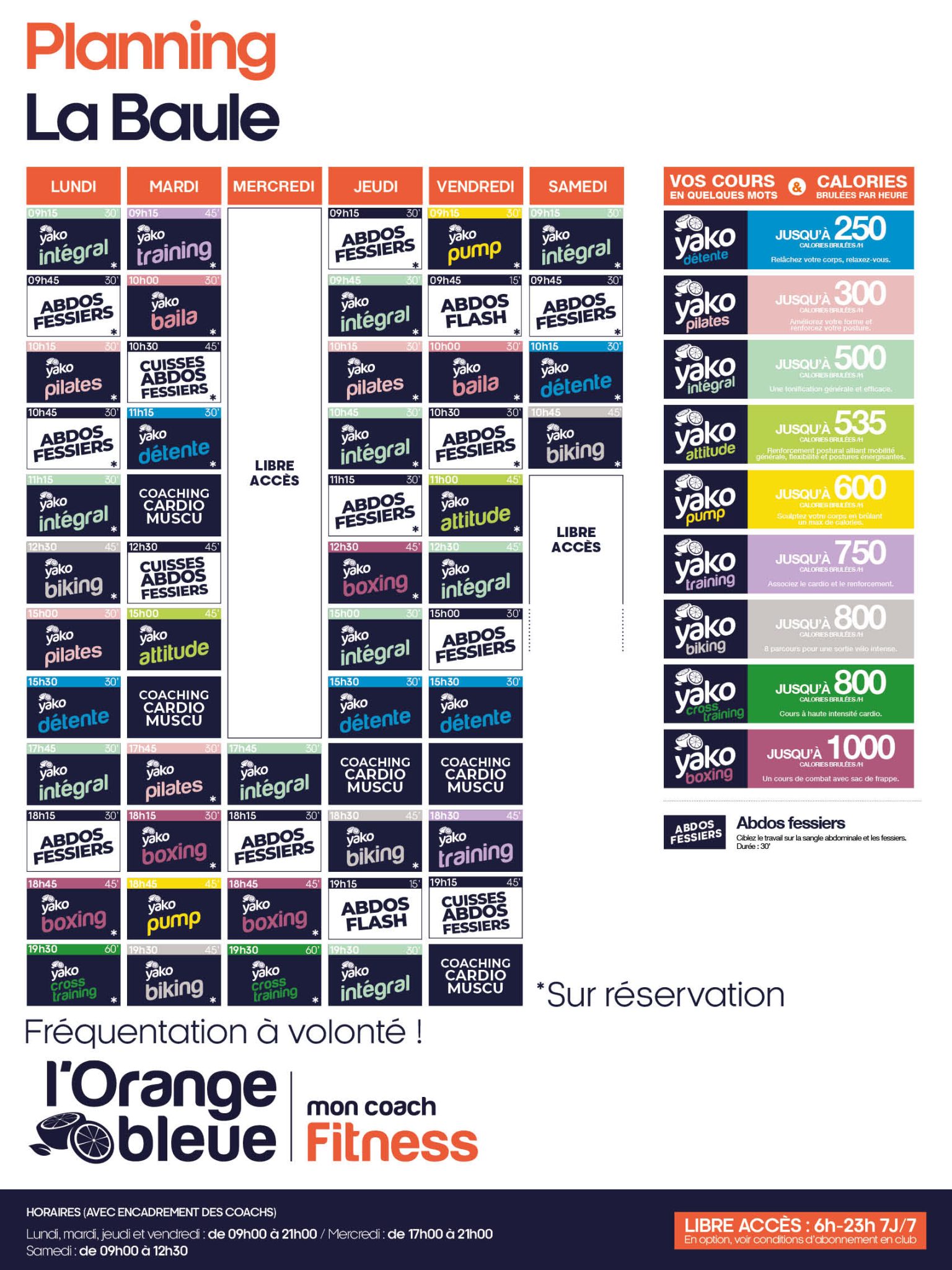 127 planning salle de sport la baule escoublac