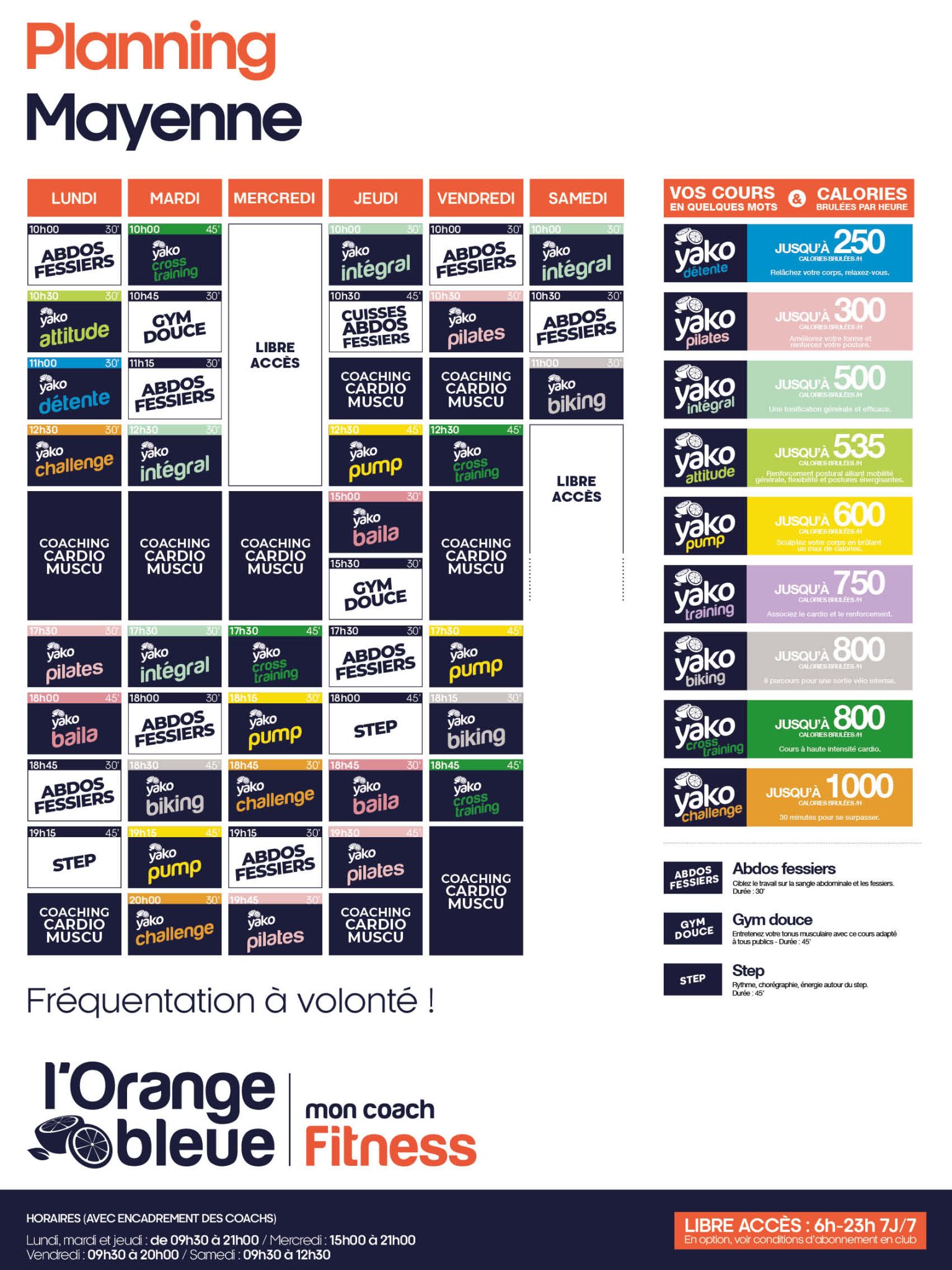 168 planning salle de sport mayenne