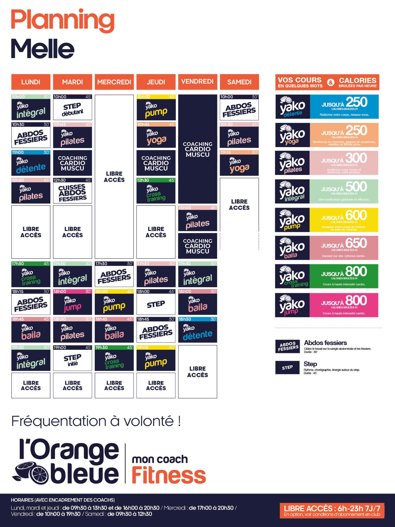 170 planning salle de sport melle