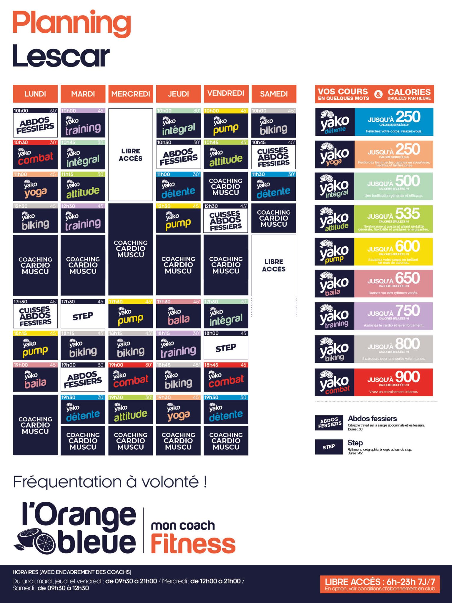203 planning salle de sport pau lescar