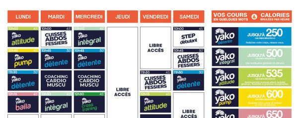 205 planning salle de sport peyrehorade