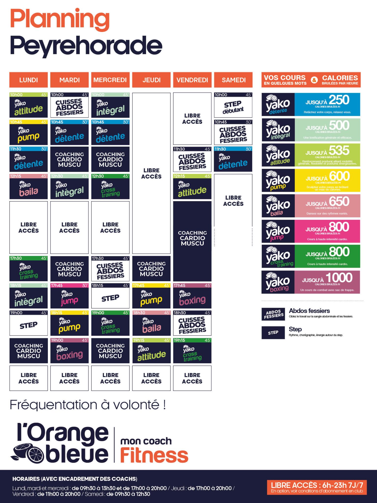 205 planning salle de sport peyrehorade
