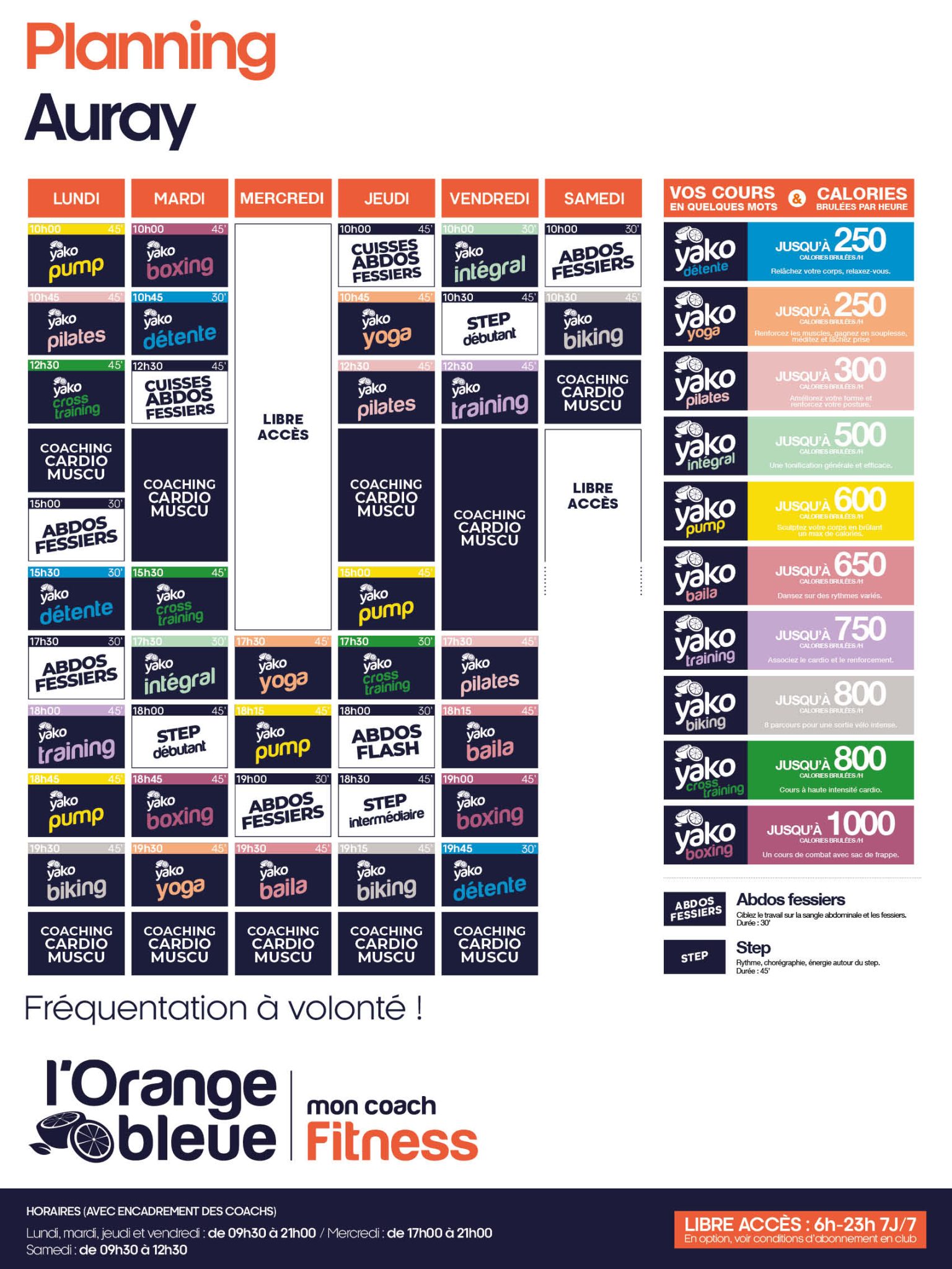 21 planning salle de sport auray