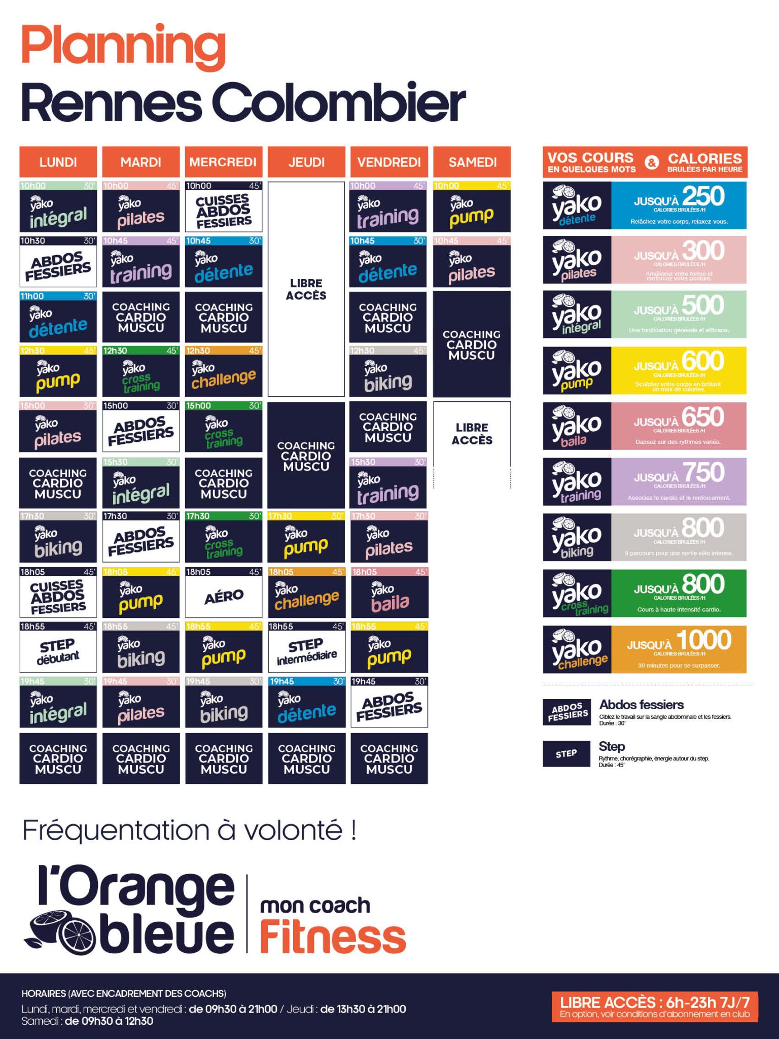 222 planning salle de sport rennes colombier