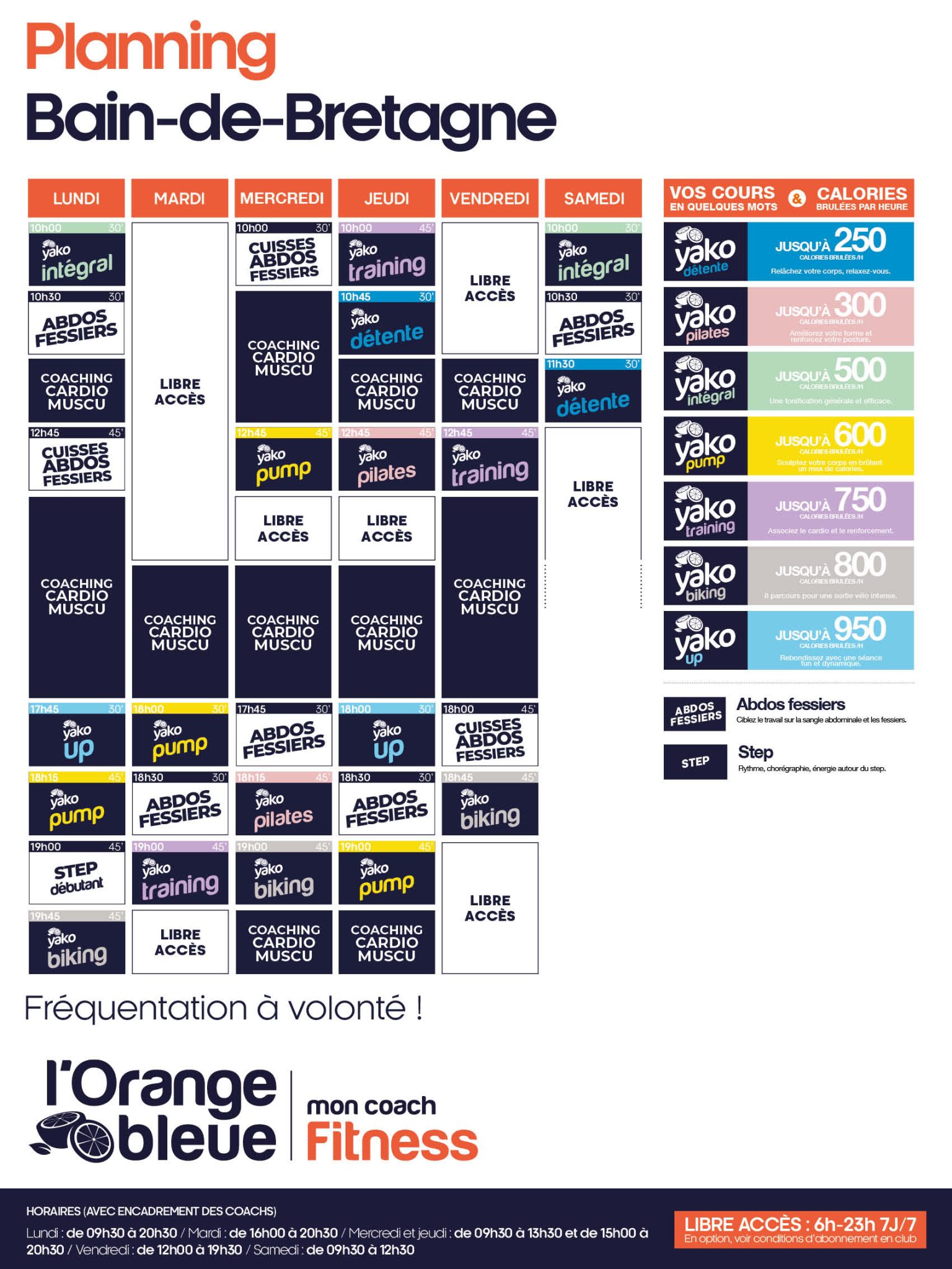 25 planning salle de sport bain de bretagne