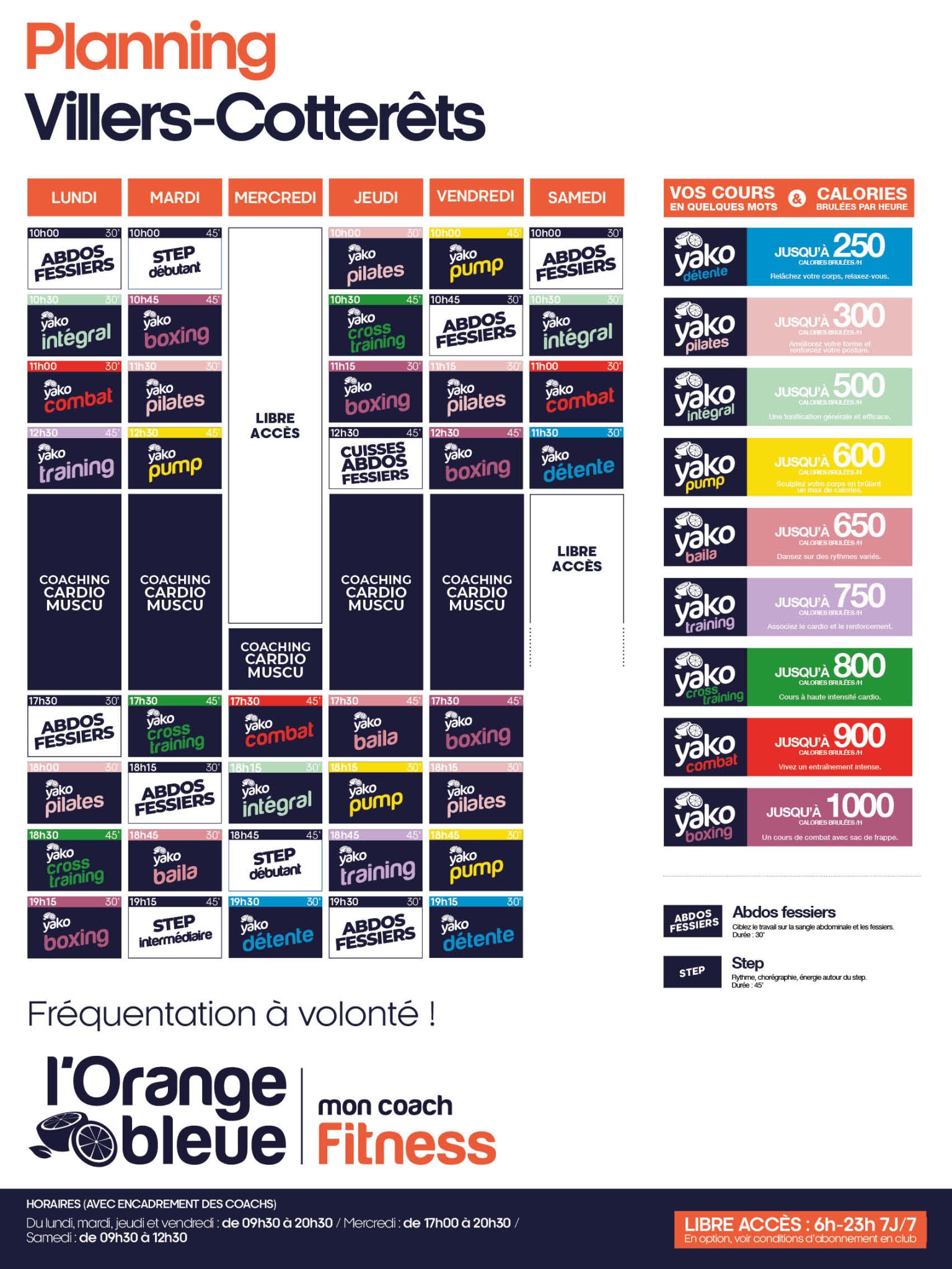 301 planning salle de sport villers