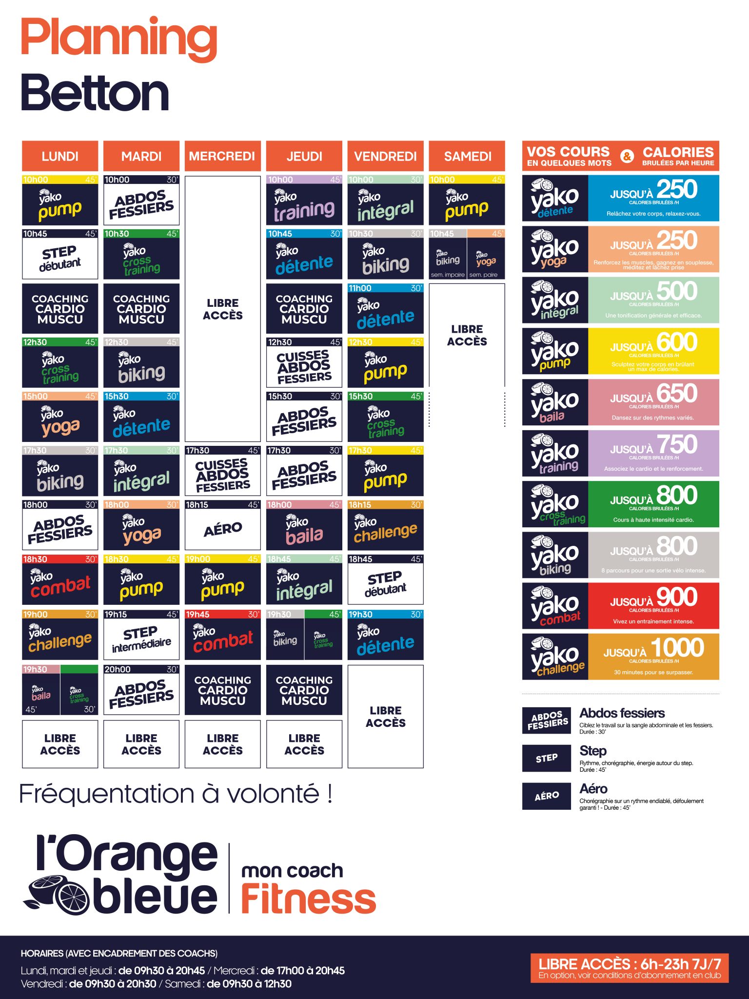 32 planning salle de sport betton