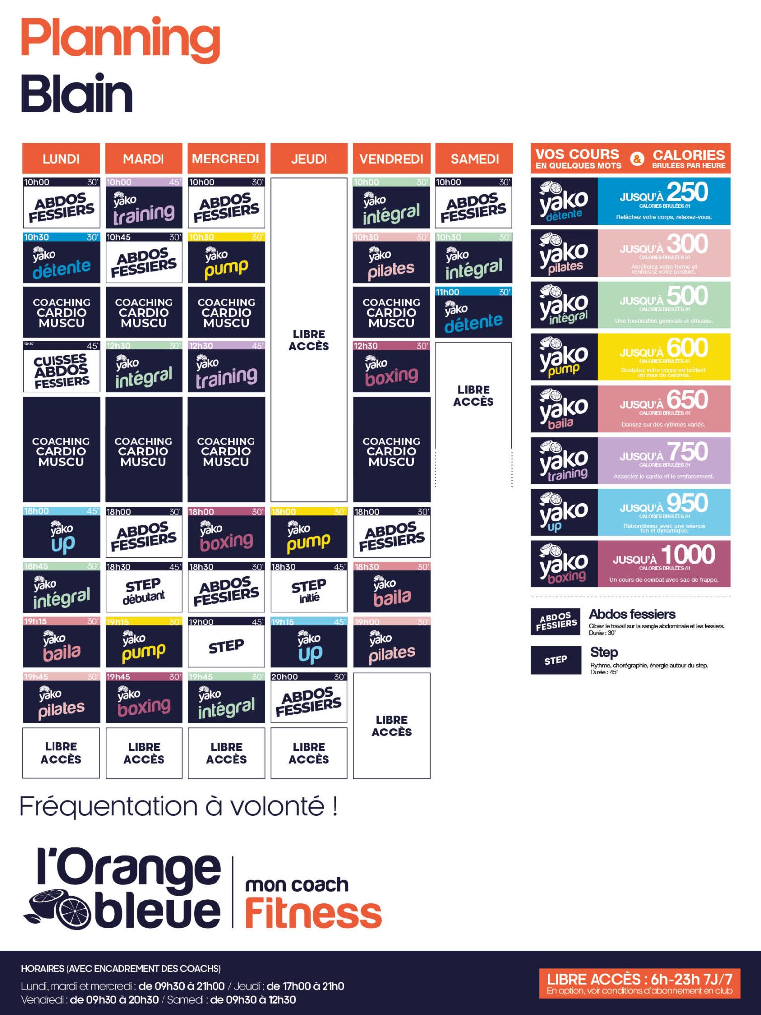 36 planning salle de sport blain