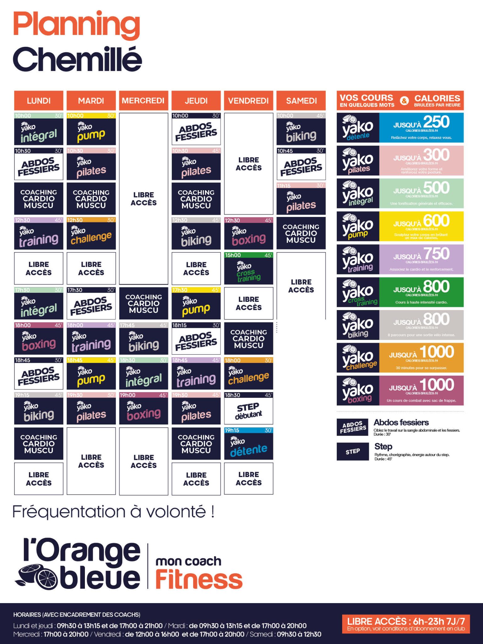 360 planning salle de sport chemille en anjou