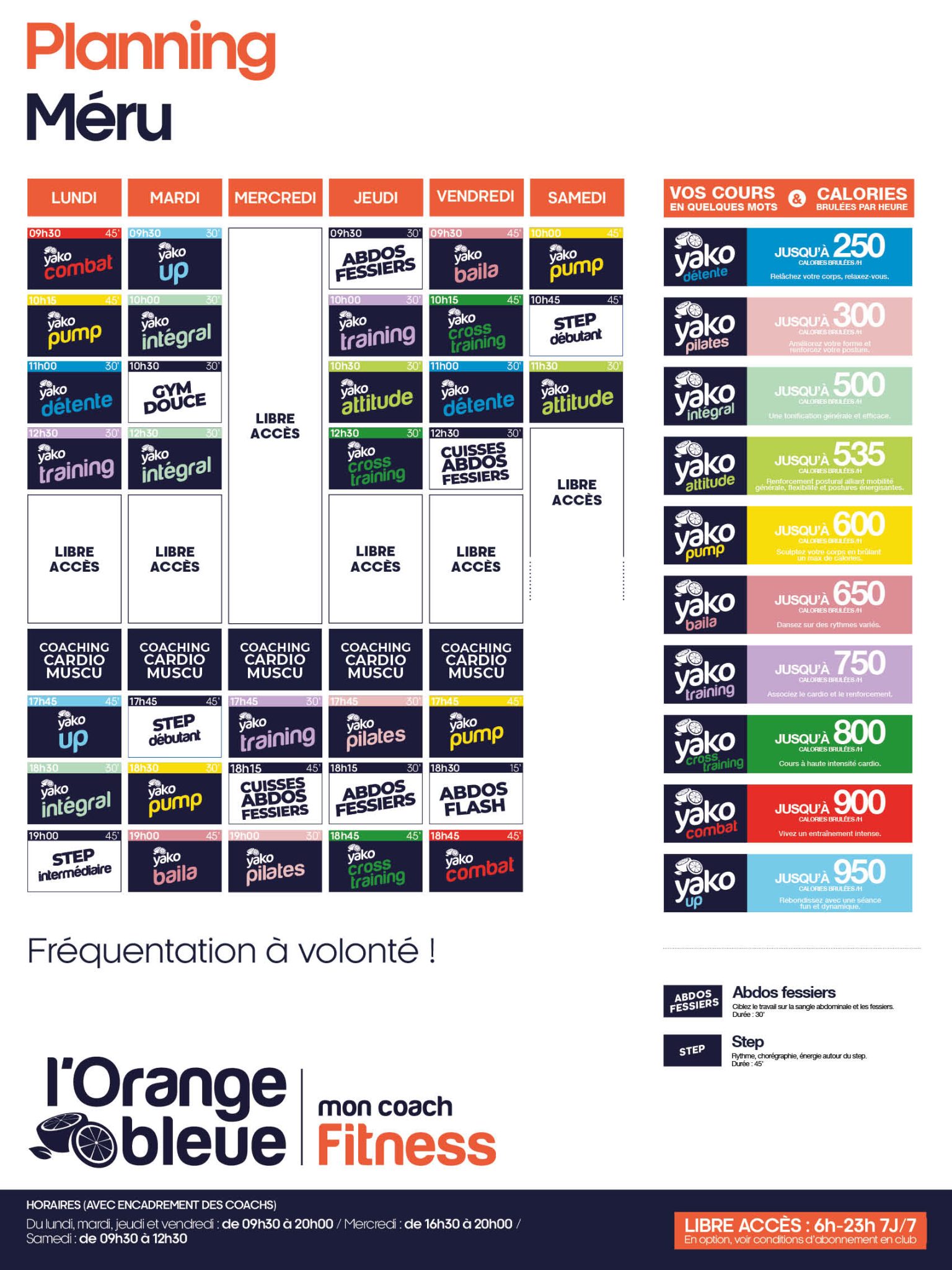 407 planning salle de sport meru