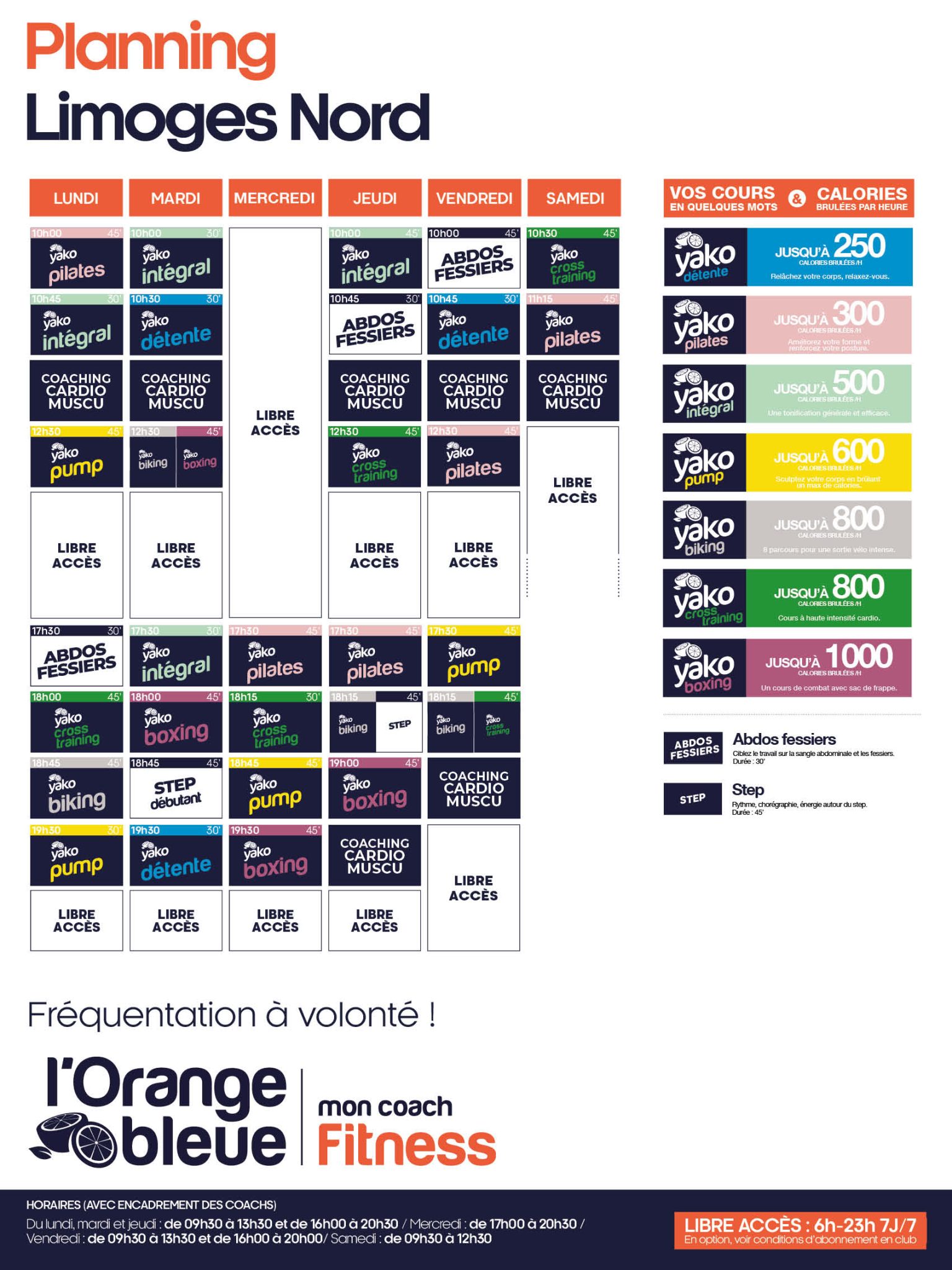 619 planning salle de sport limoges nord