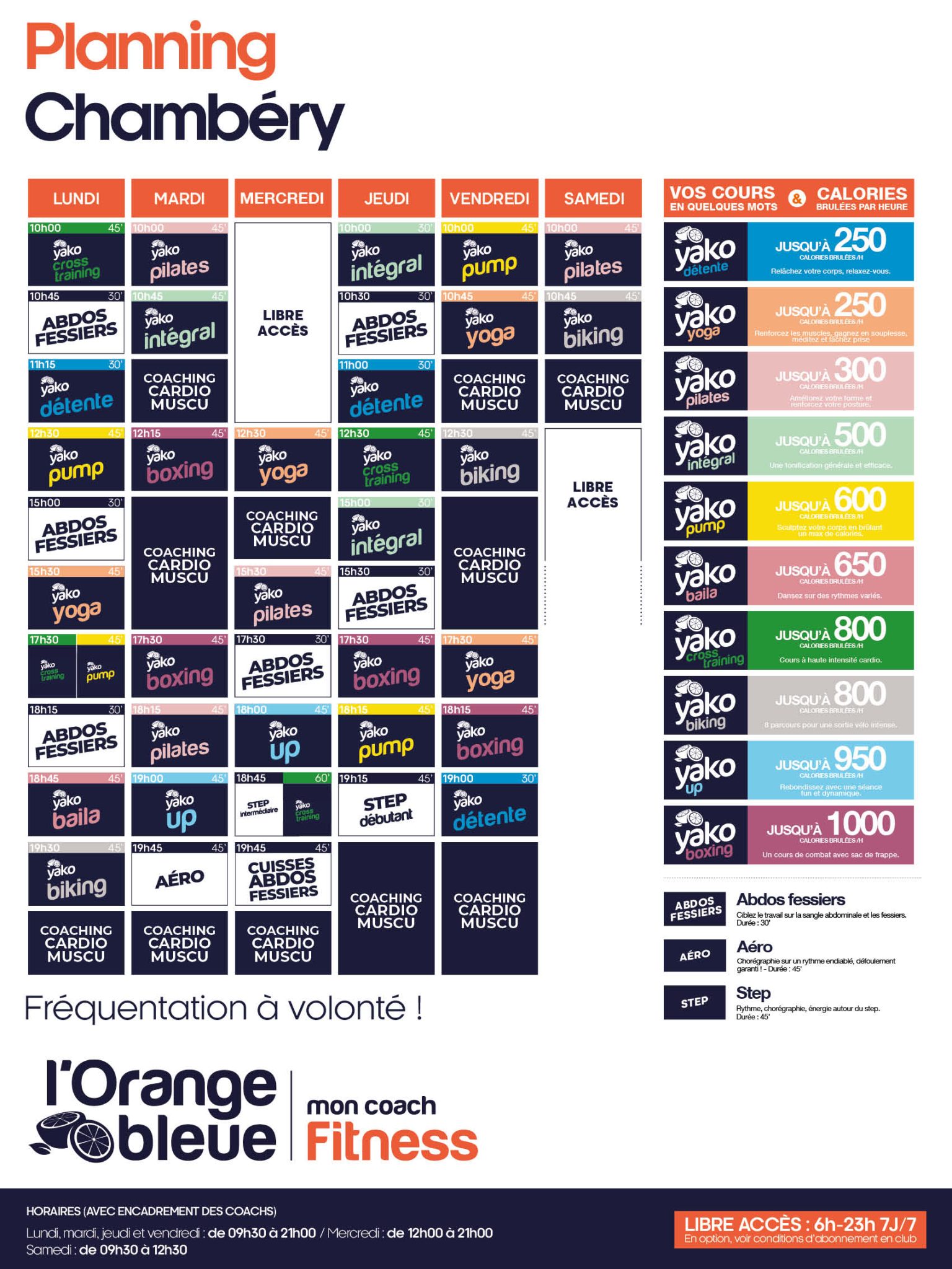63 planning salle de sport chambery
