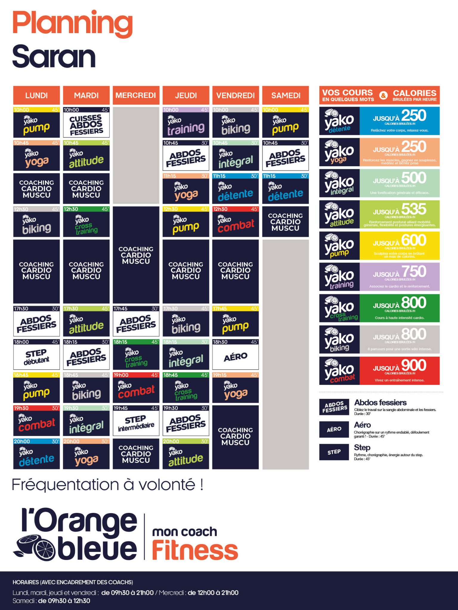 702 planning salle de sport saran
