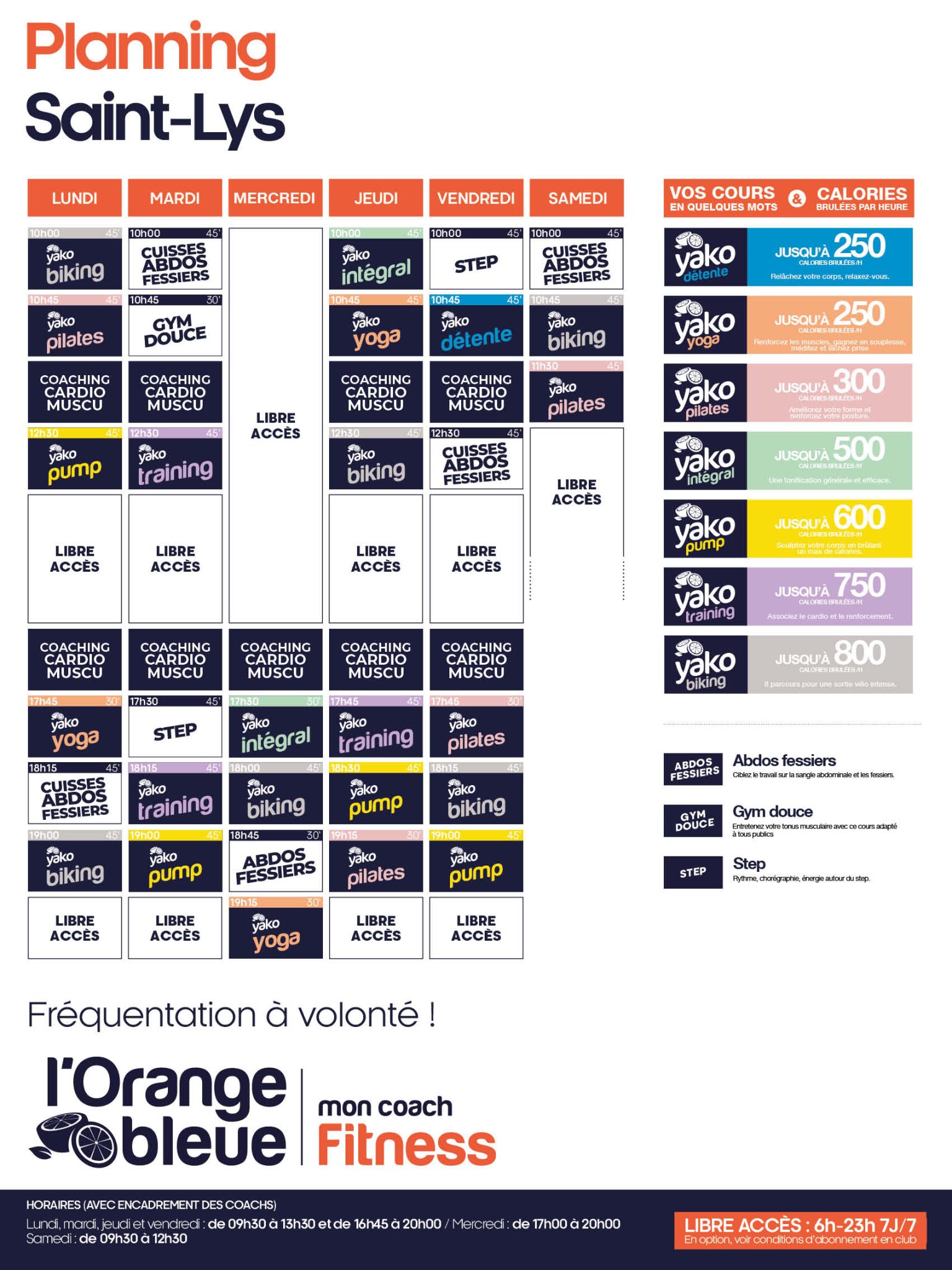 710 planning salle de sport saint lys