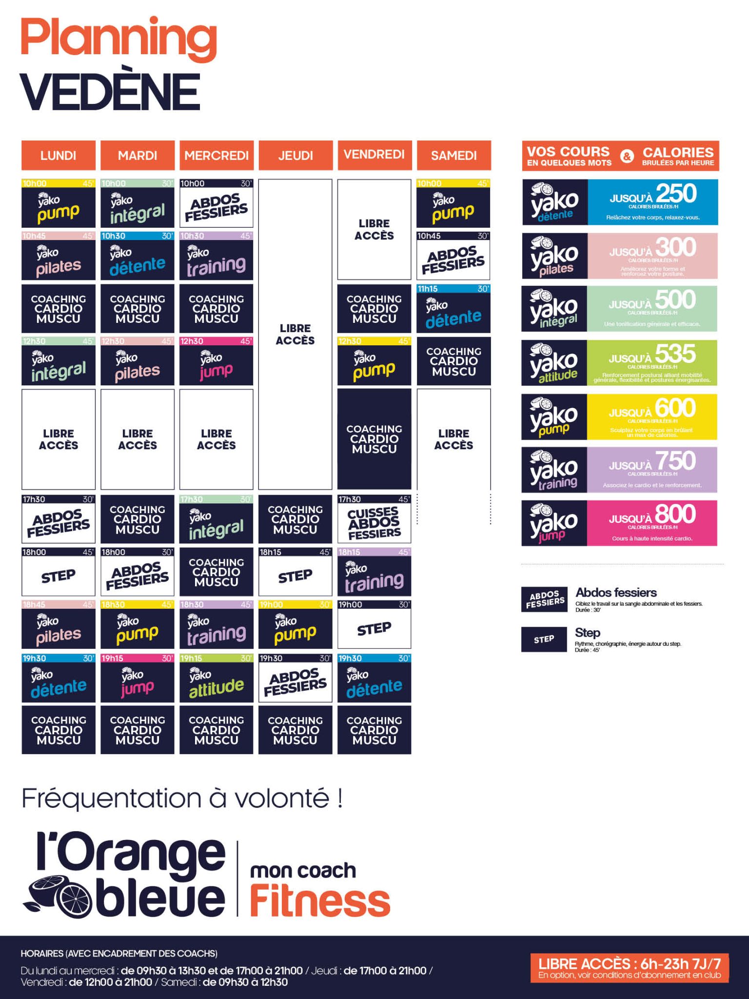 728 planning salle de sport vedene