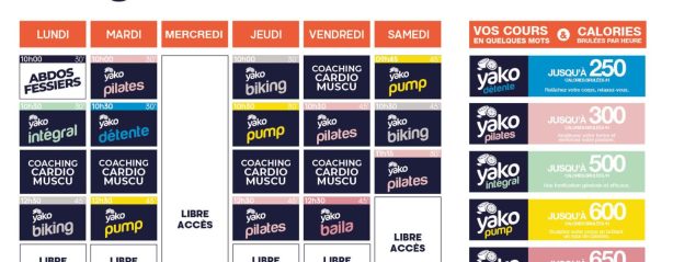 planning salle de sport merignac