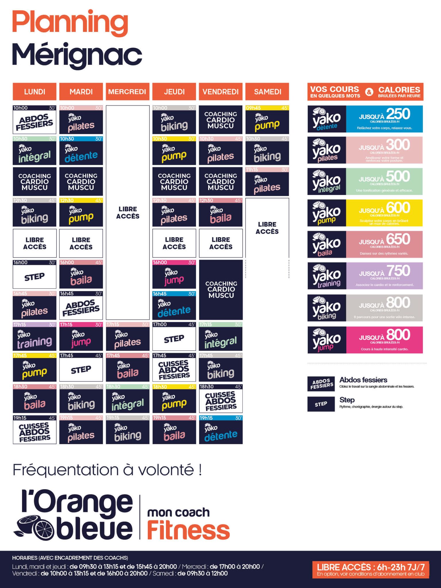 planning salle de sport merignac