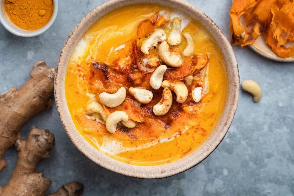 crema suave de calabaza con jengibre